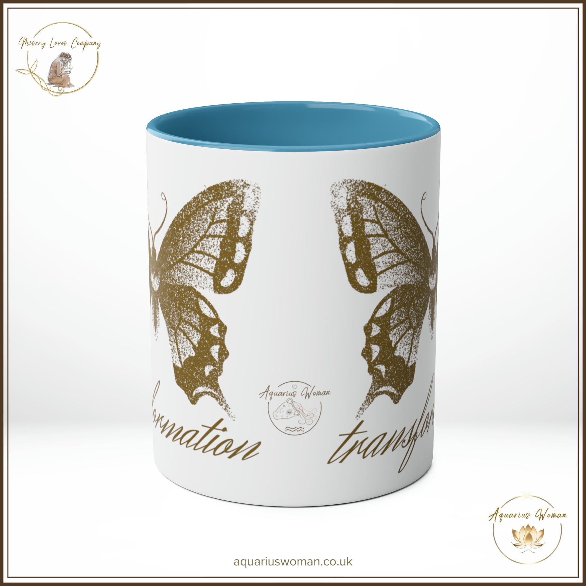 Aquarius Woman - Misery Loves Company - Transformation Mug - Blue - Center View