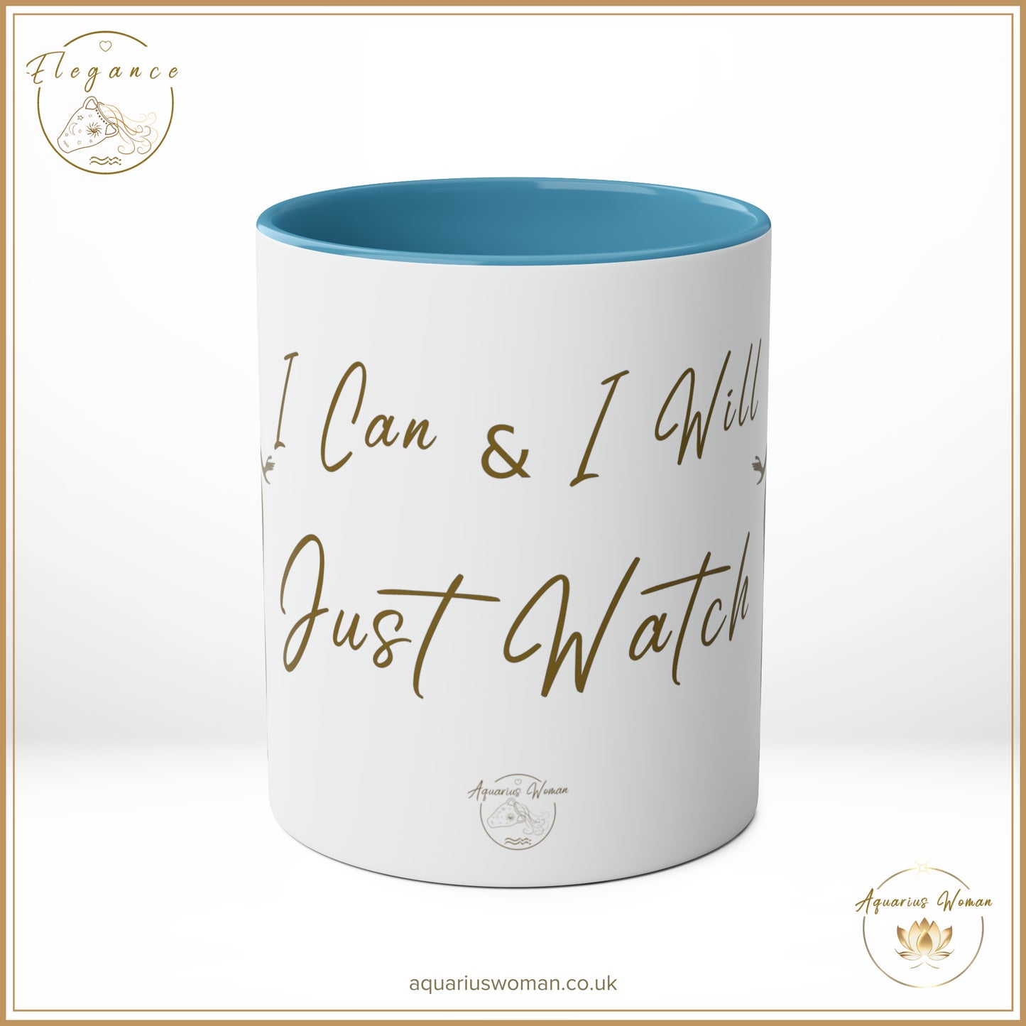Aquarius Woman - Elegance - I Can and I Will - Just Watch Mug - Dancing Woman - Blue - Center View