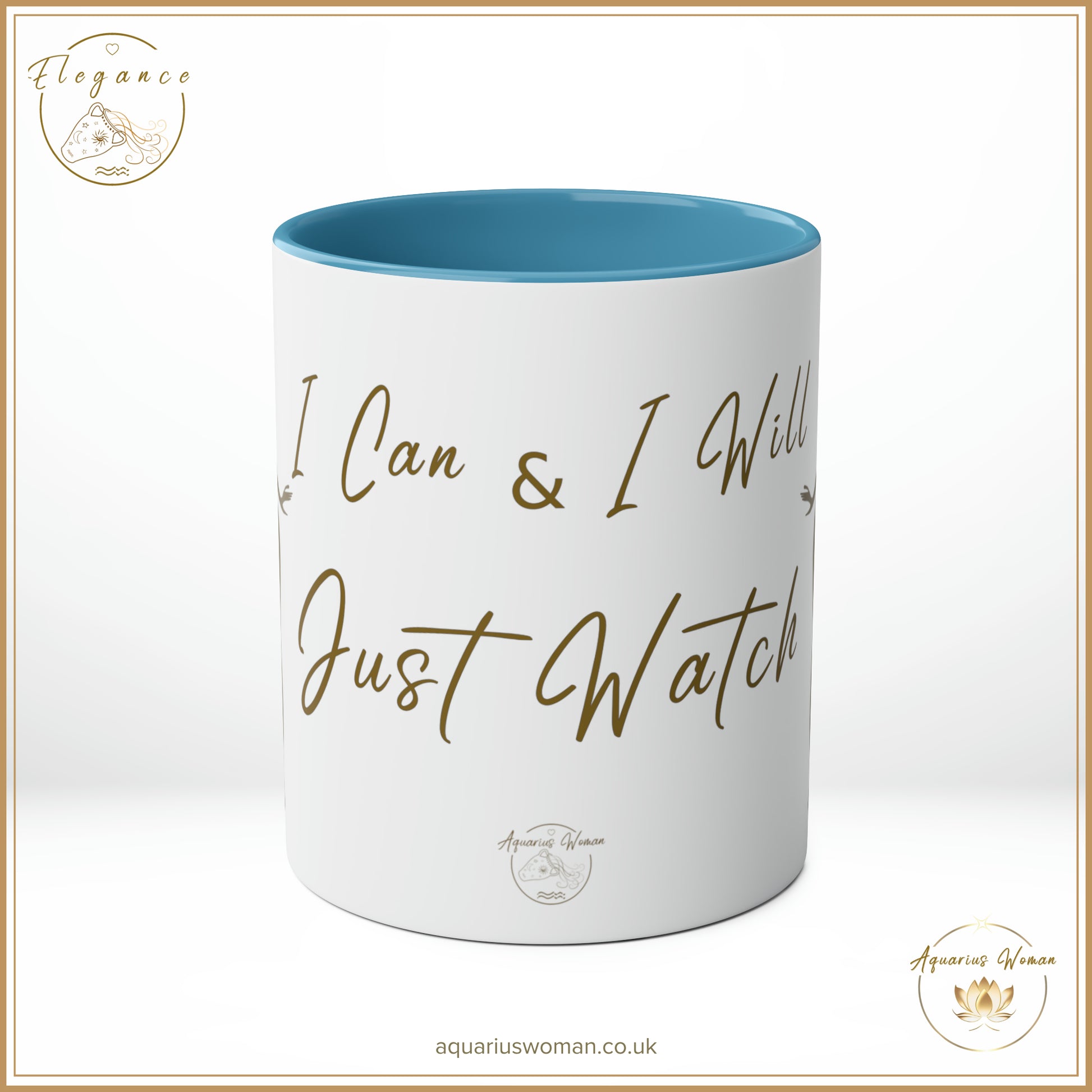 Aquarius Woman - Elegance - I Can and I Will - Just Watch Mug - Dancing Woman - Blue - Center View