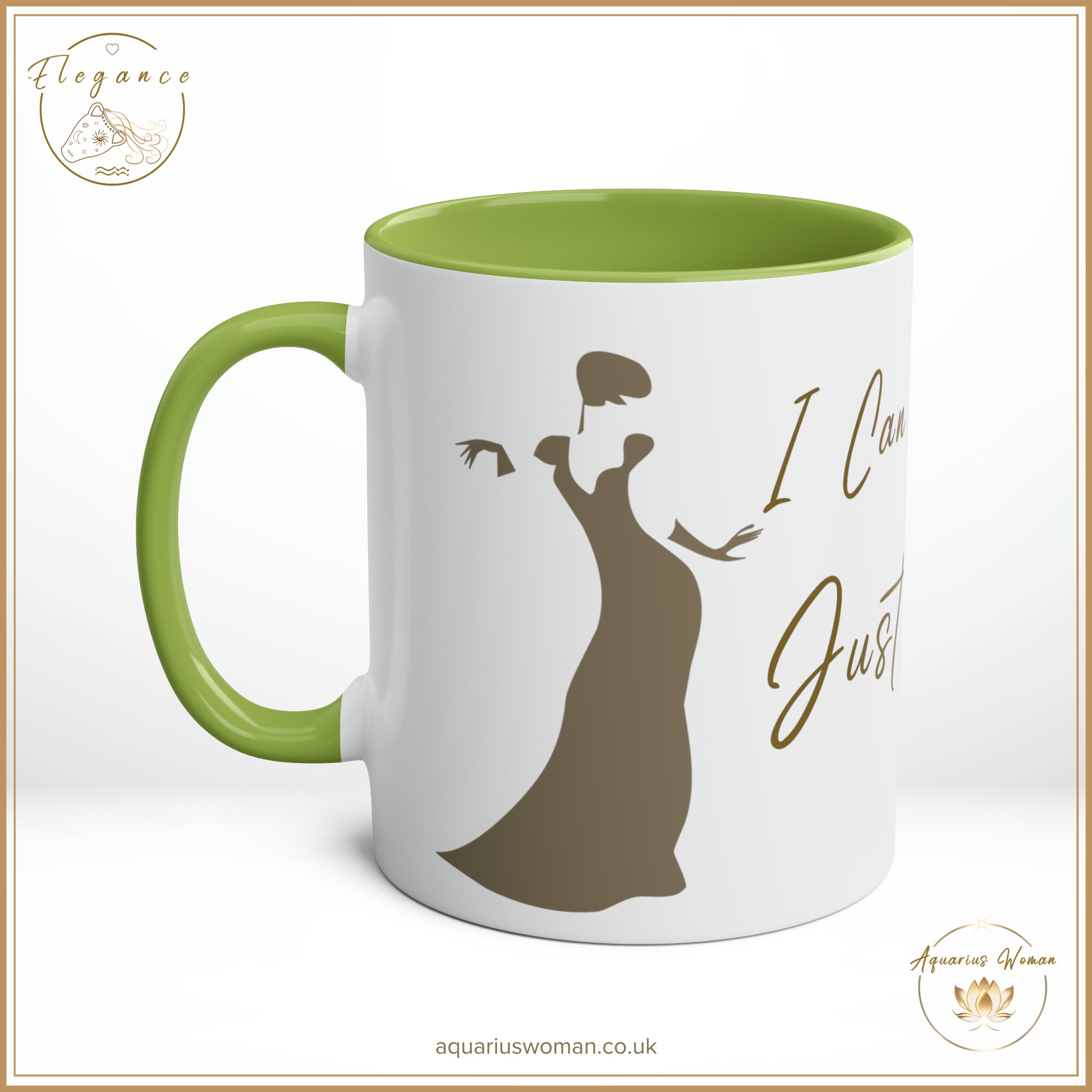 Aquarius Woman - Elegance - I Can and I Will - Just Watch Mug - Dancing Woman - Green - Right View