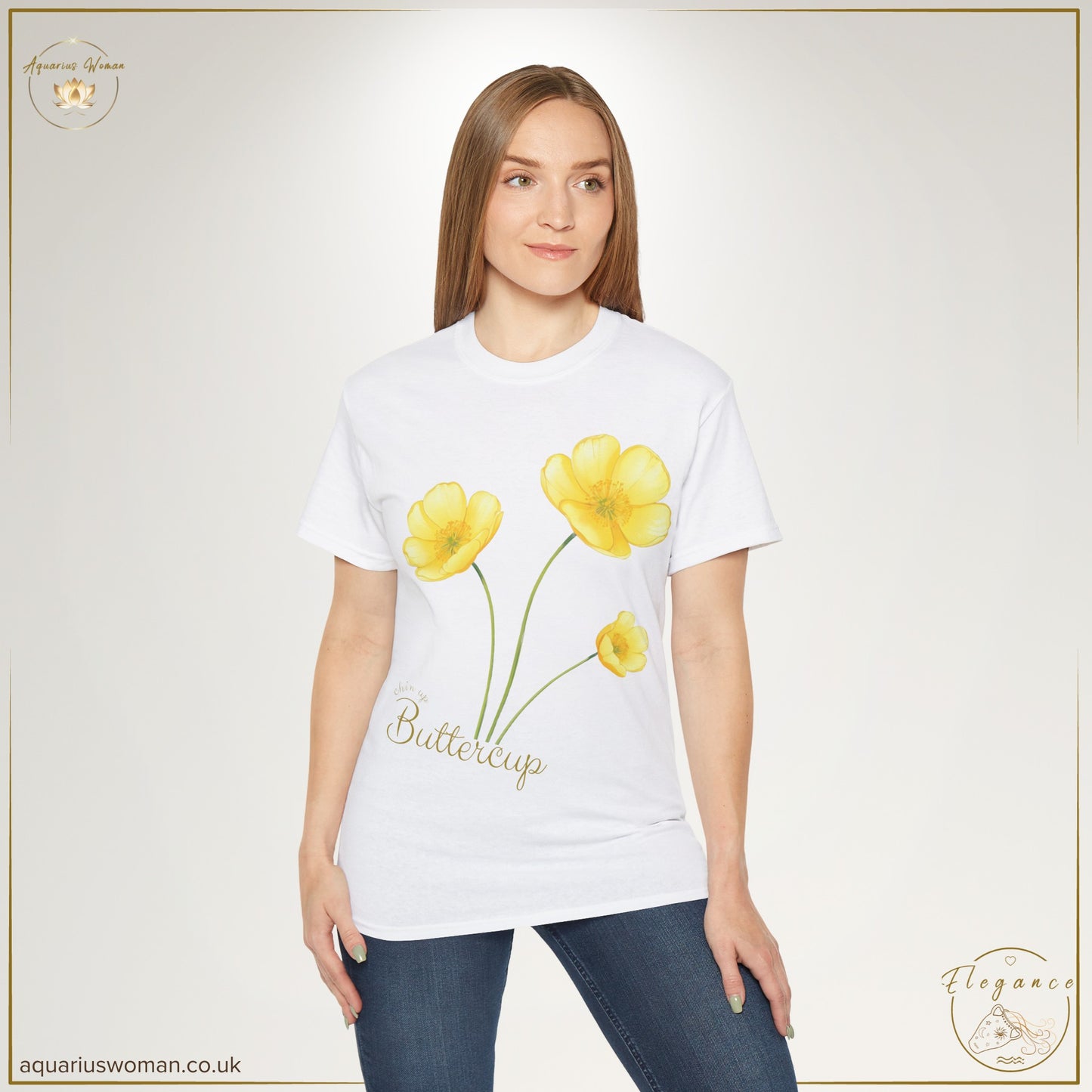 Watercolour Buttercup "Chin Up, Buttercup" Tee