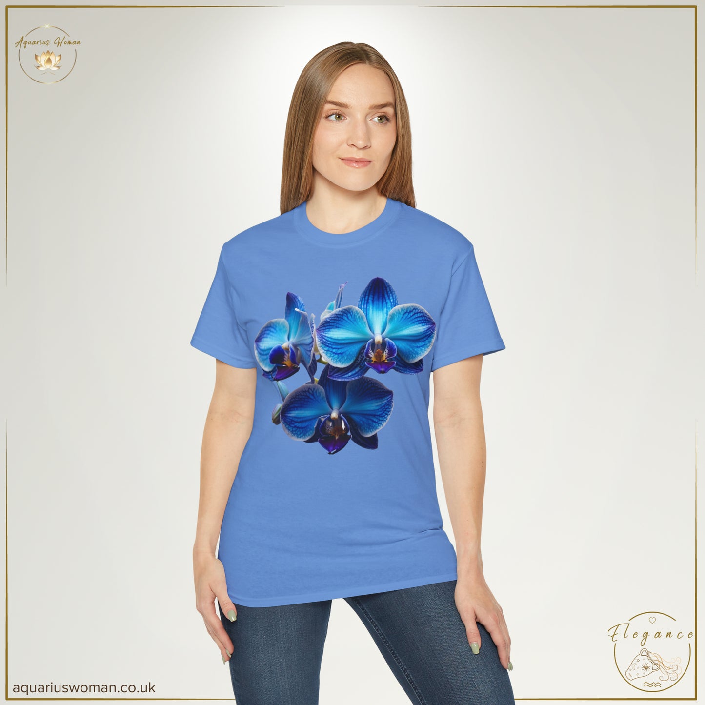 Orchid Tranquillity Tee – Blue Orchid Elegance for the Modern Woman