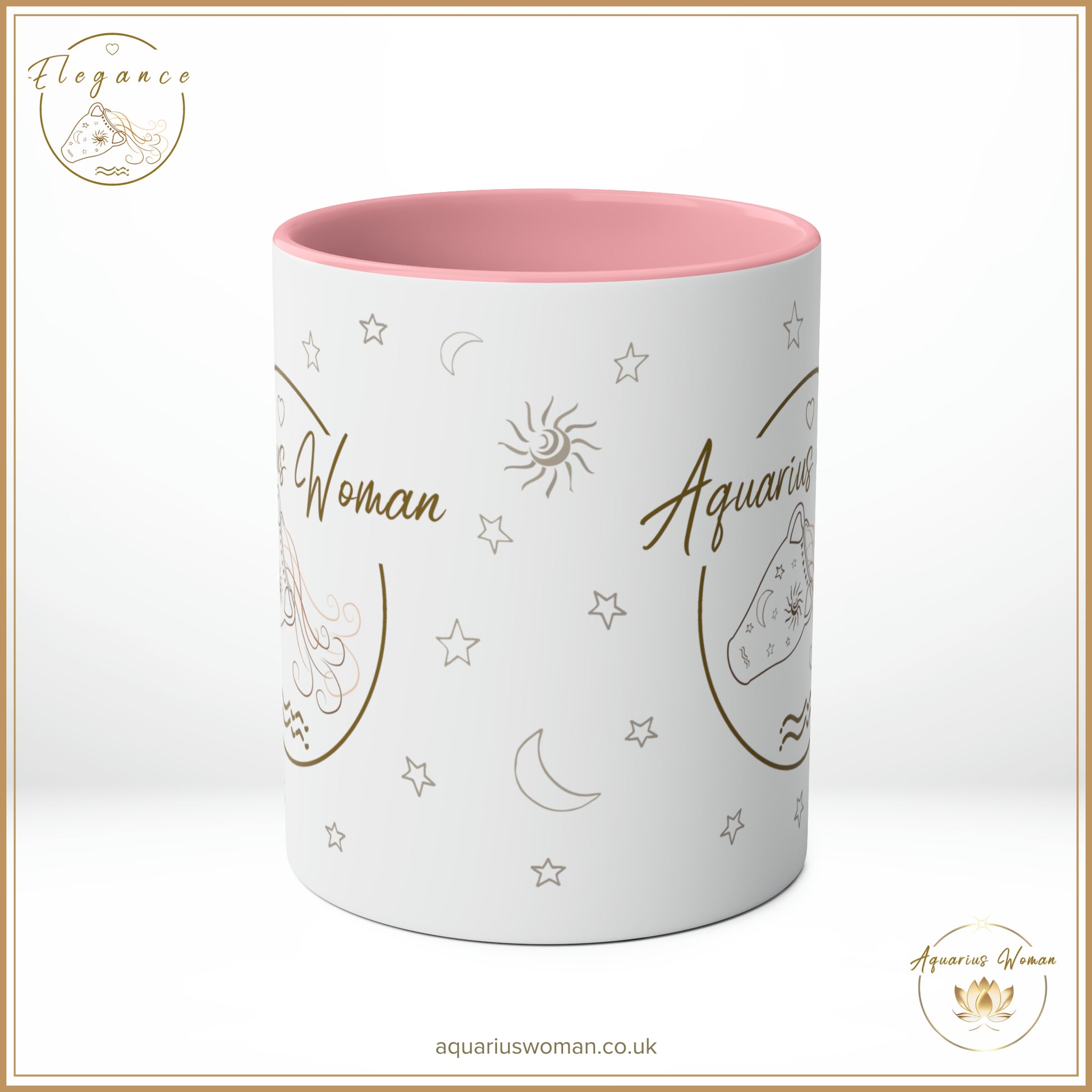Aquarius Woman - Original Logo Mug - Pink - Center