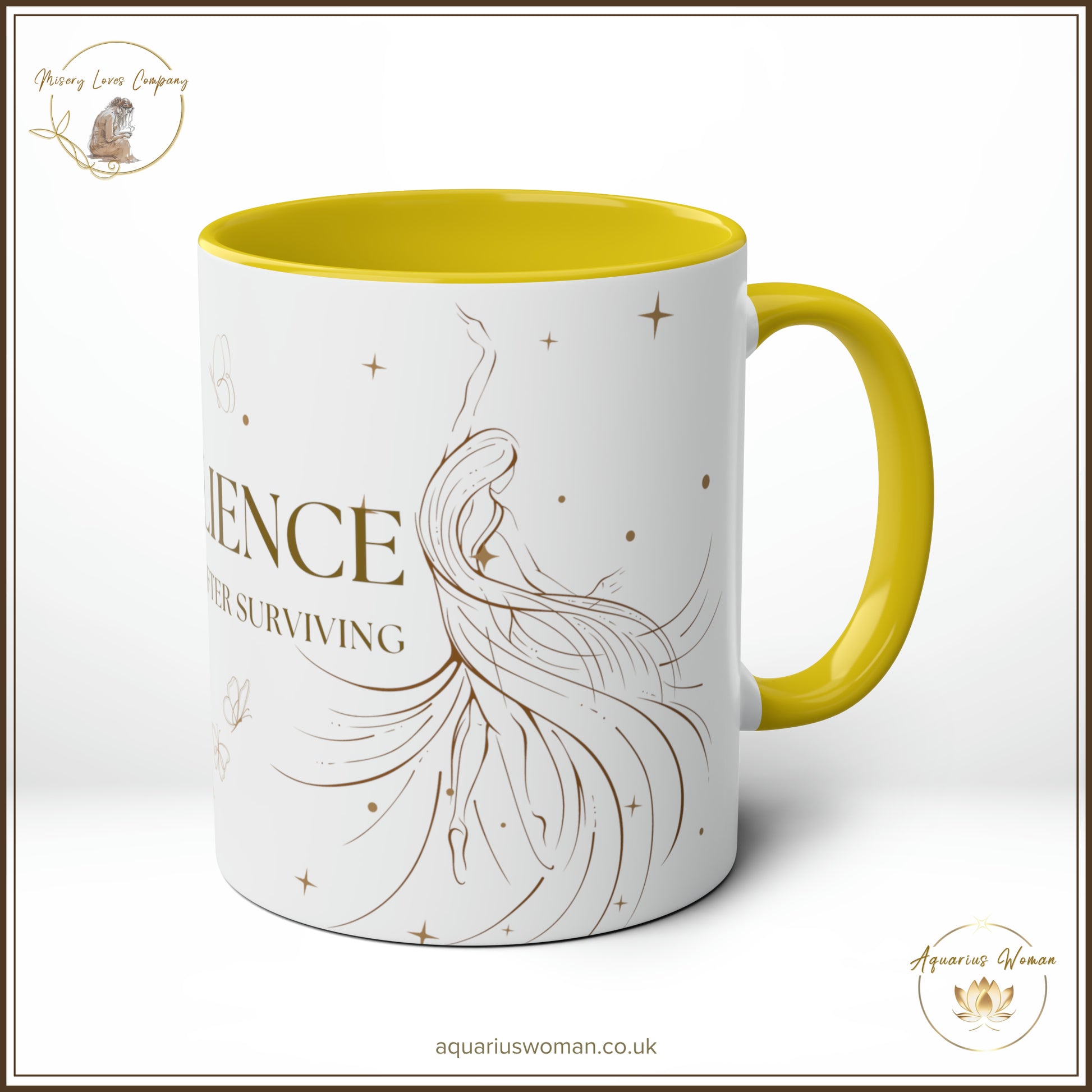 Resilience Mug from Aquarius Woman in Yellow - Right View