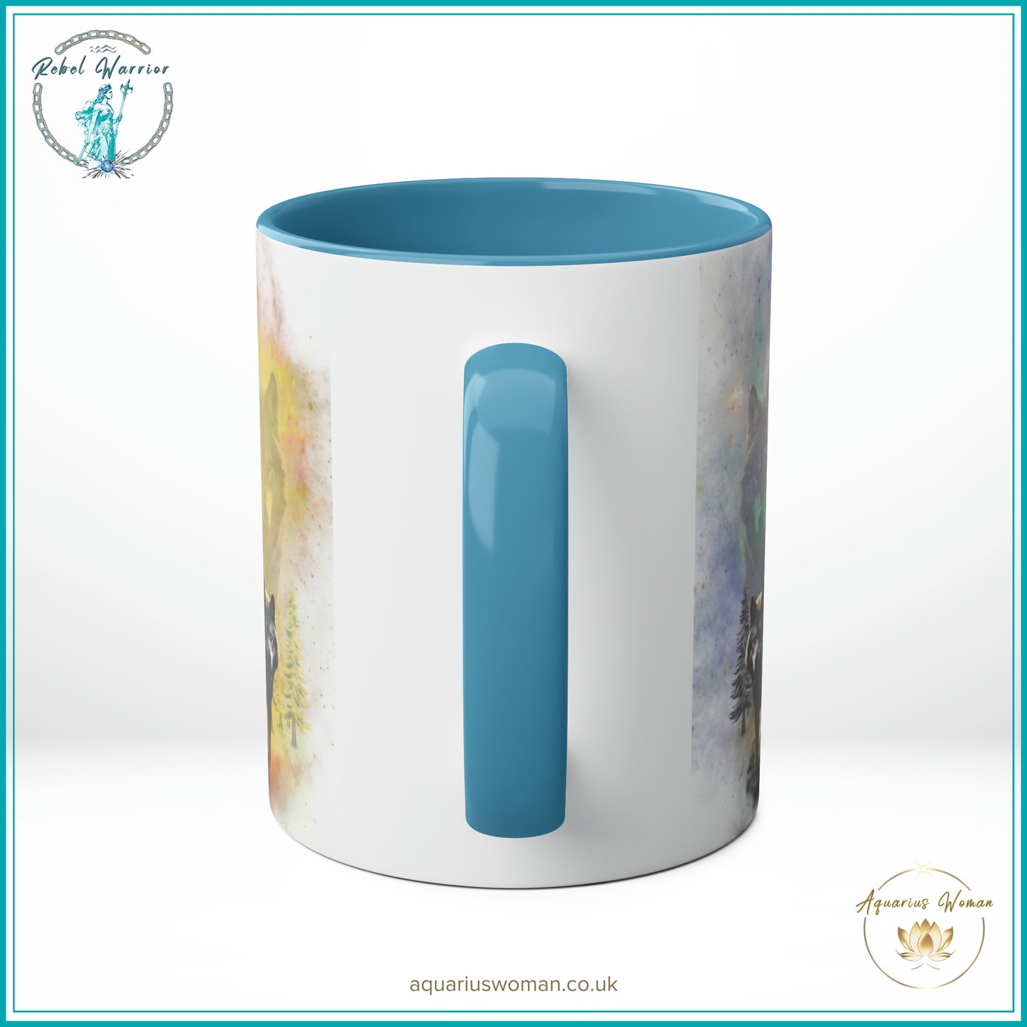 Aquarius Woman's Rebel Warrior Dual Design Ceramic Mug - Night Watchers & Dawn Guardians