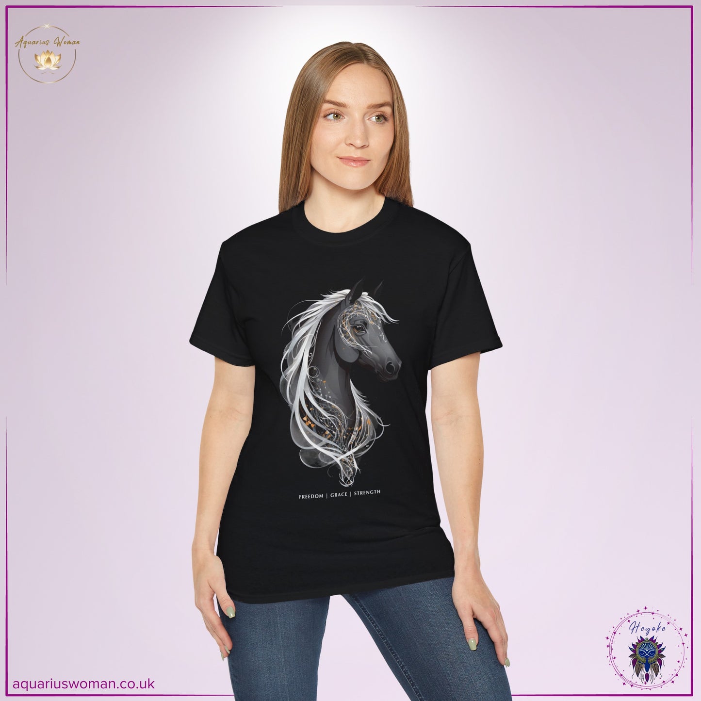 Grey Horse Spirit Animal Tee – Embrace Freedom, Grace & Strength
