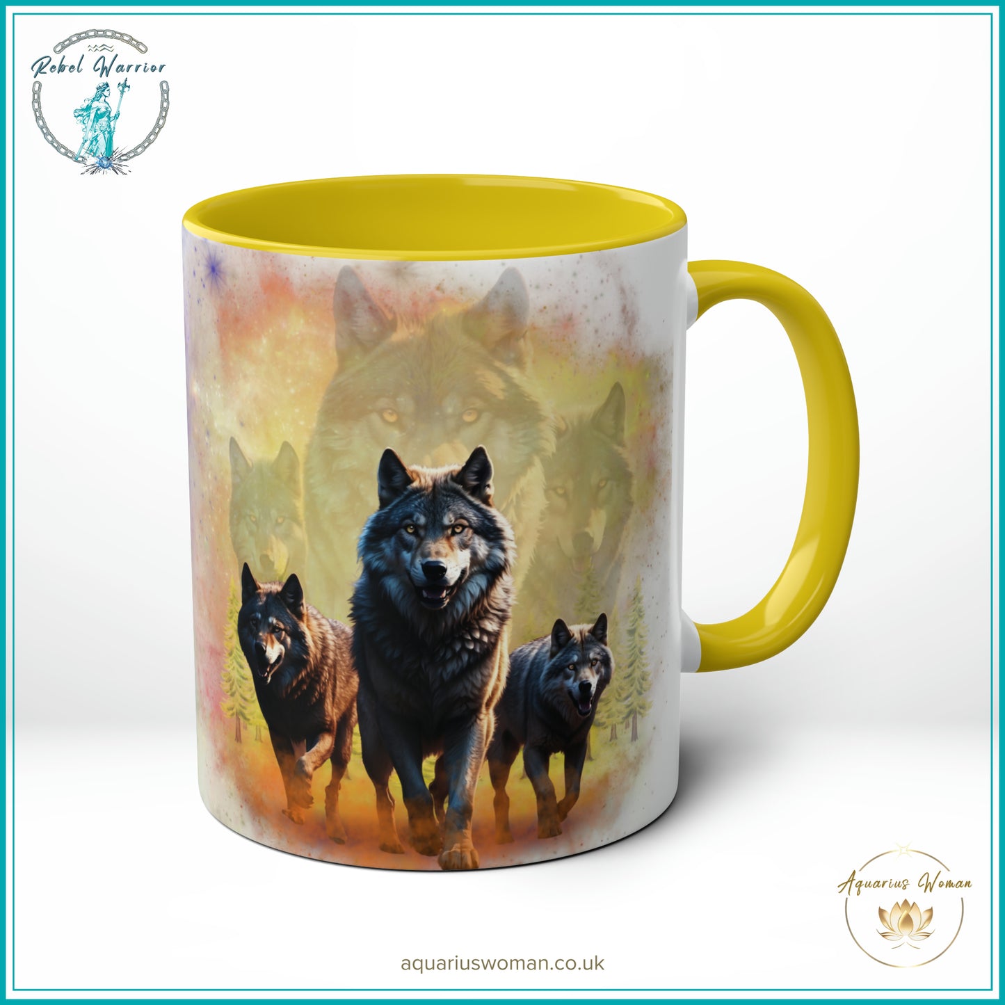 Aquarius Woman's Rebel Warrior Dual Design Ceramic Mug - Night Watchers & Dawn Guardians