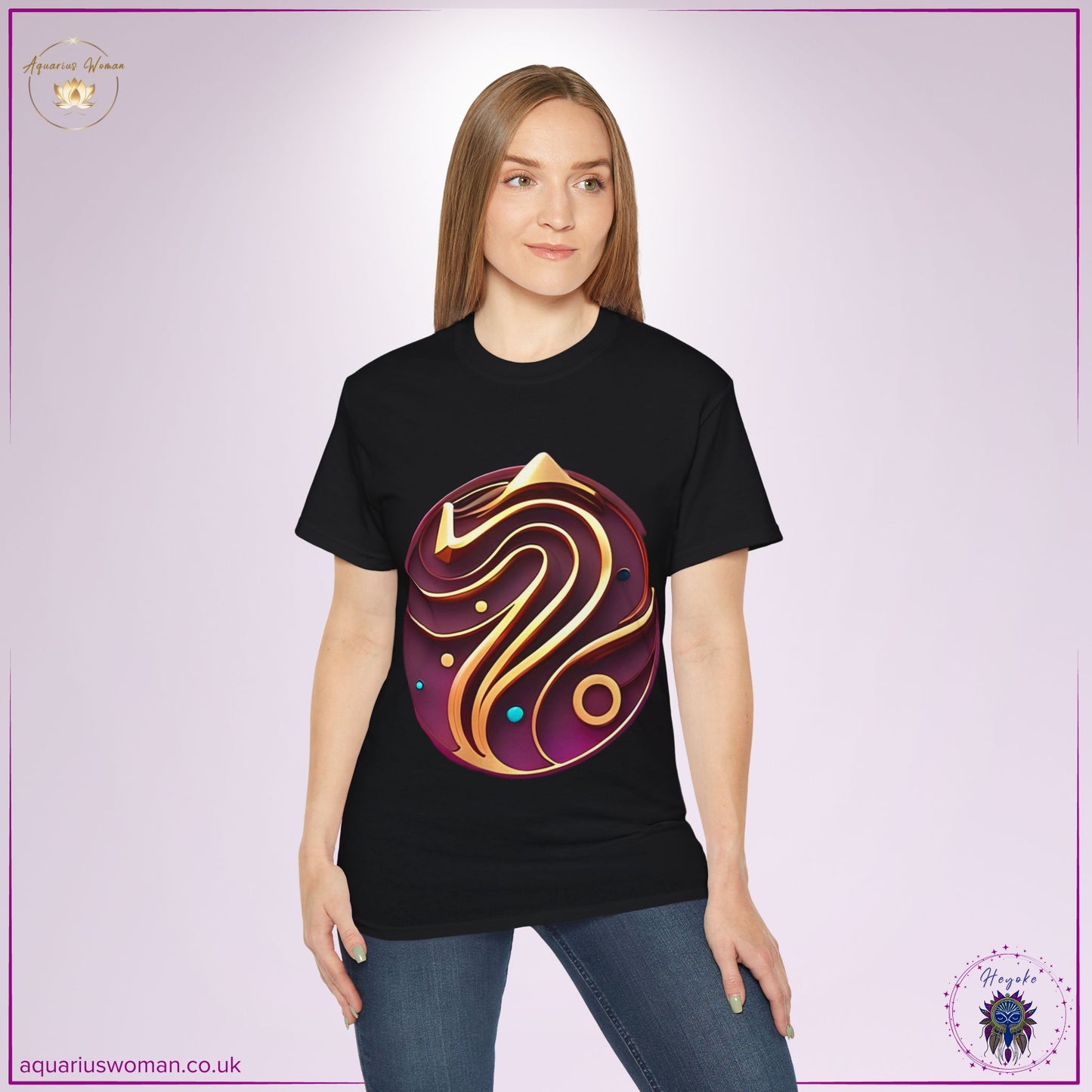 Celestial Flow Zodiac Tee | Abstract Aquarius Energy