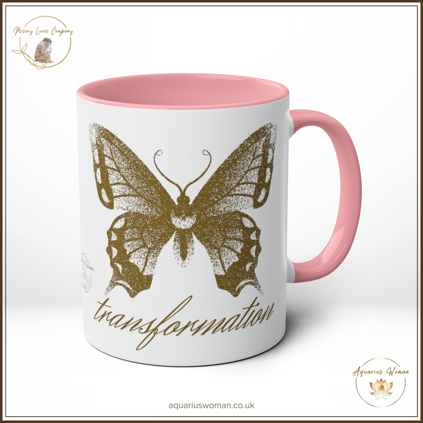 Aquarius Woman - Misery Loves Company - Transformation Mug - Pink - Left View