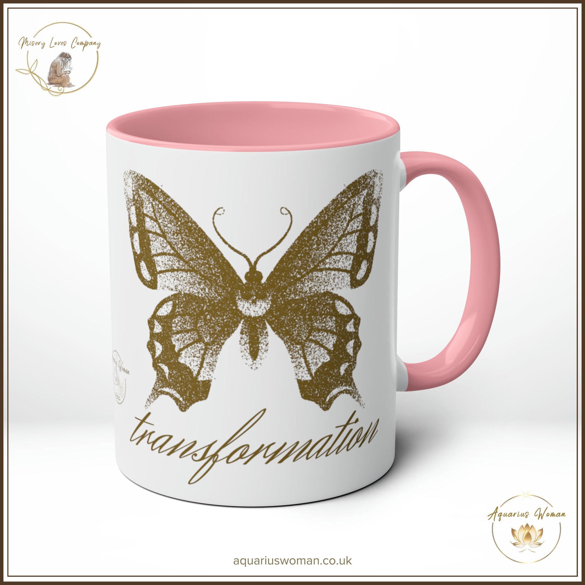 Aquarius Woman - Misery Loves Company - Transformation Mug - Pink - Left View