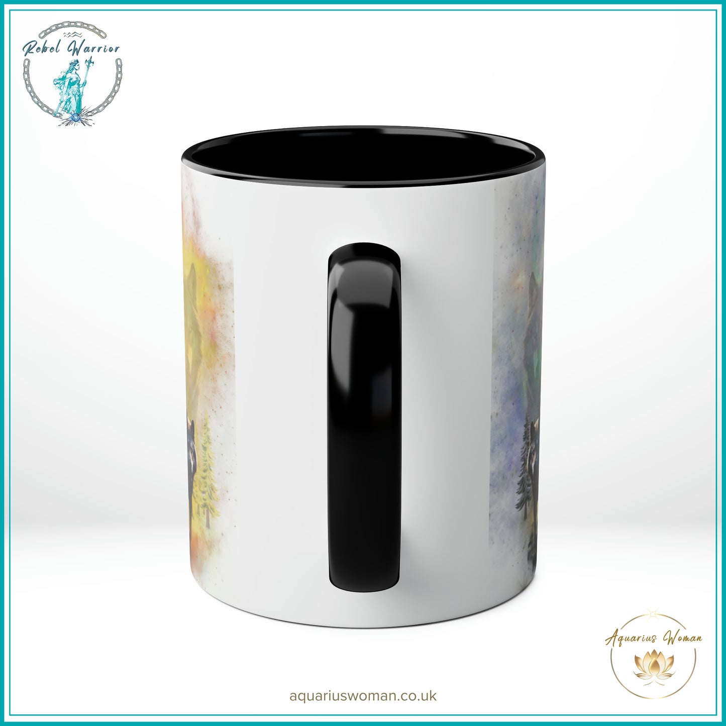 Aquarius Woman's Rebel Warrior Dual Design Ceramic Mug - Night Watchers & Dawn Guardians