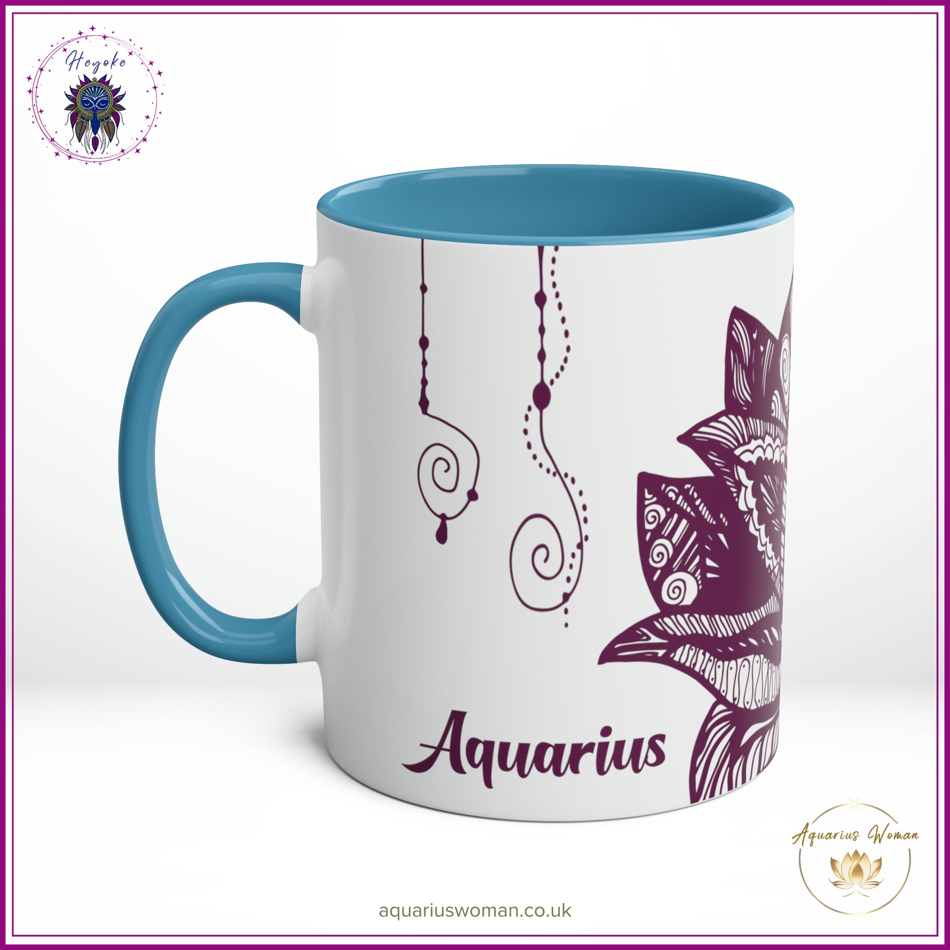Aquarius Woman Heyoke Range Mug - Mystical Amethyst Dream-Catcher - Blue - Right View