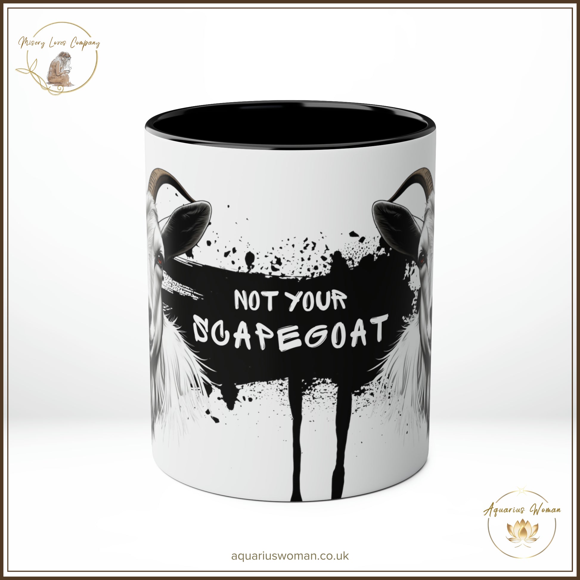 Aquarius Woman's "Not Your Scapegoat" Two Tone Coffee Mug - Center