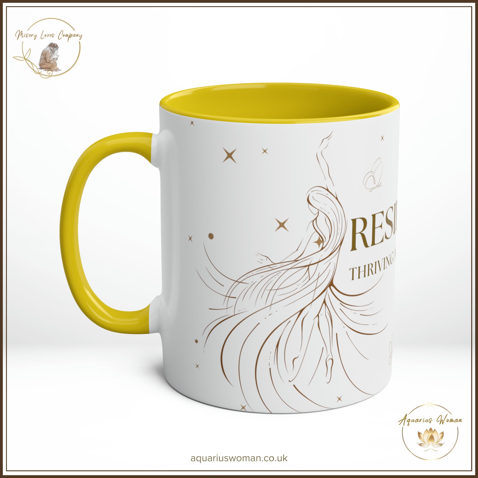 Resilience Mug from Aquarius Woman in Yellow - Left View