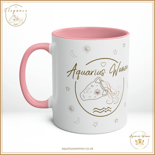 Aquarius Woman - Original Logo Mug - Pink - Right