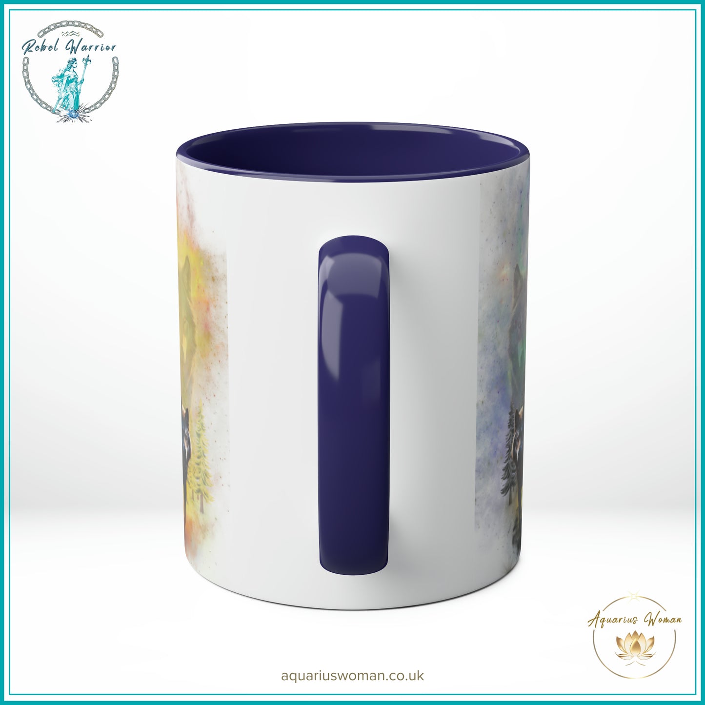 Aquarius Woman's Rebel Warrior Dual Design Ceramic Mug - Night Watchers & Dawn Guardians