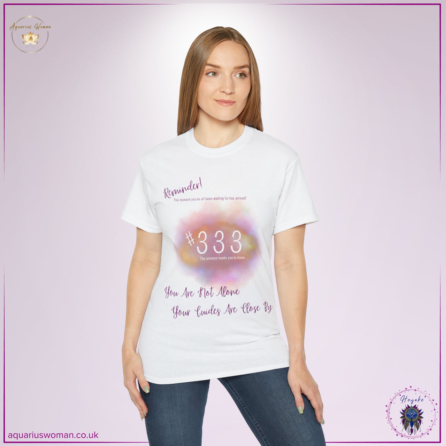 Synchronicity #333 Tee from the Heyoke Collection by Aquarius Woman - Woman _ White t-shirt