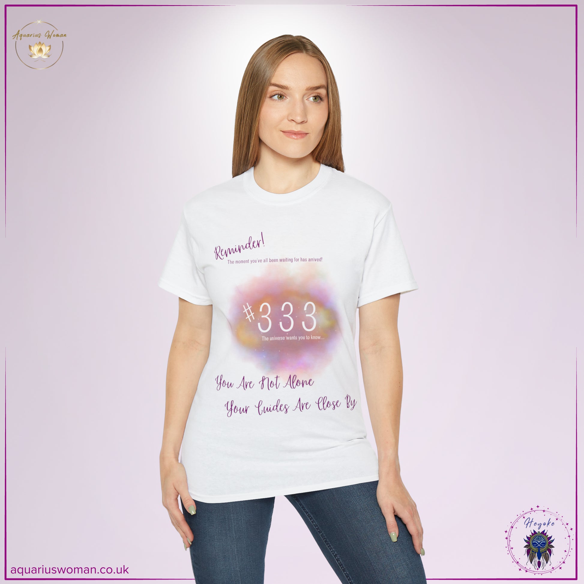 Synchronicity #333 Tee from the Heyoke Collection by Aquarius Woman - Woman _ White t-shirt