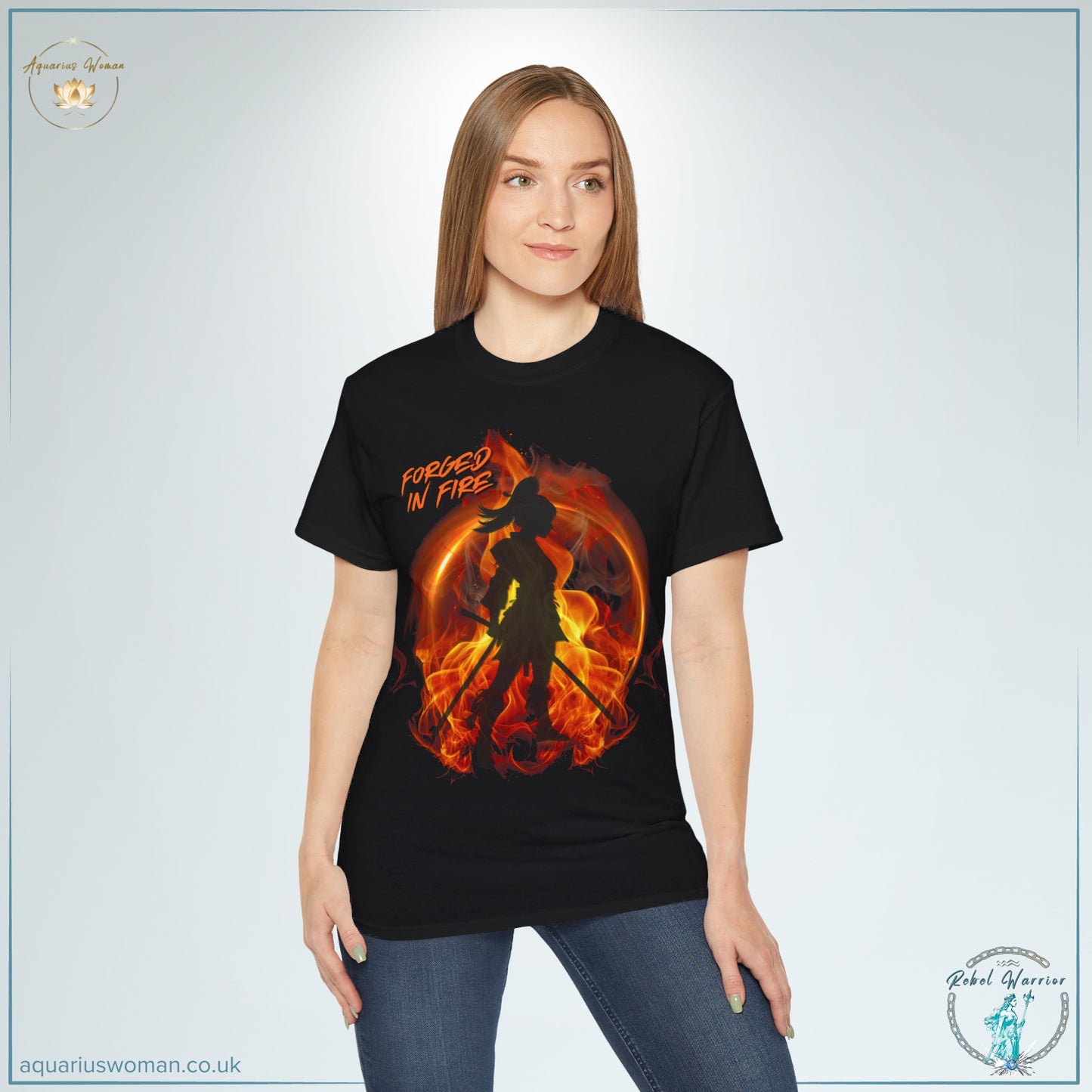 Rebel Warrior Collection: "Forged from Fire" Samurai Woman Tee
