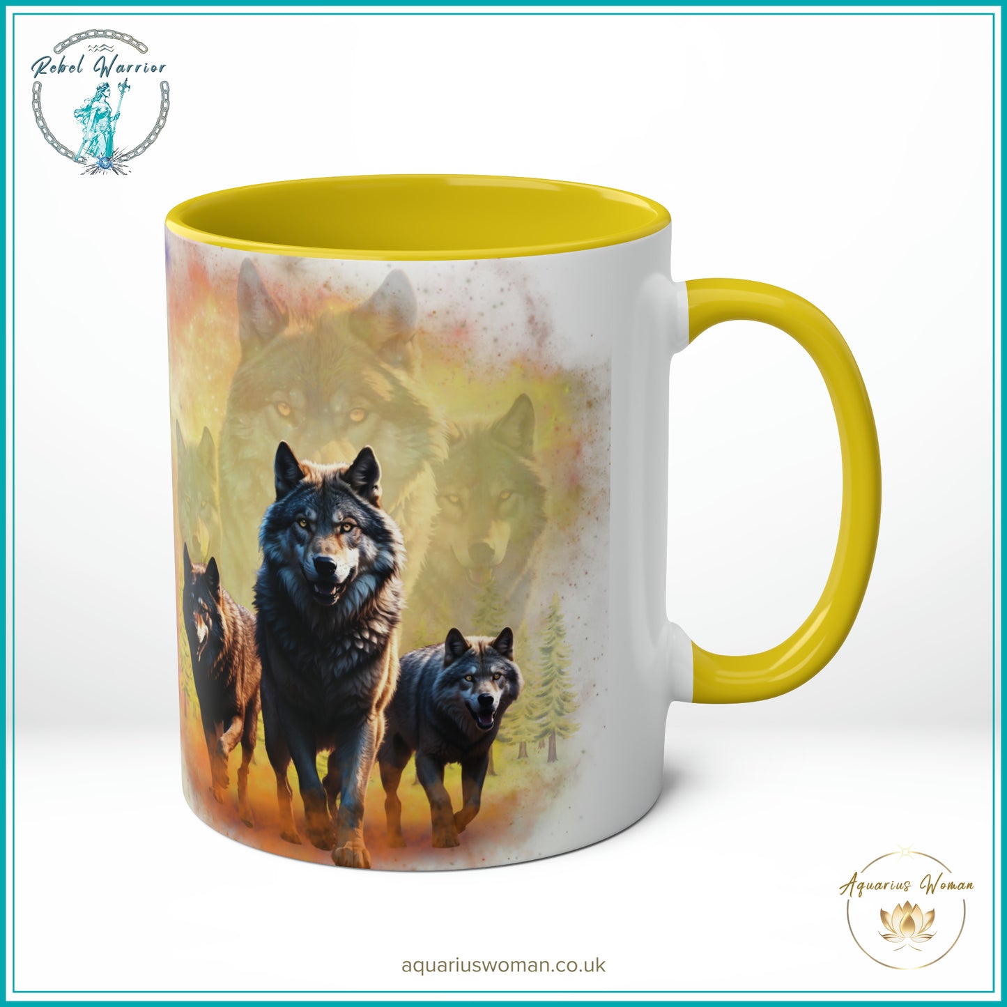 Aquarius Woman's Rebel Warrior Dual Design Ceramic Mug - Night Watchers & Dawn Guardians