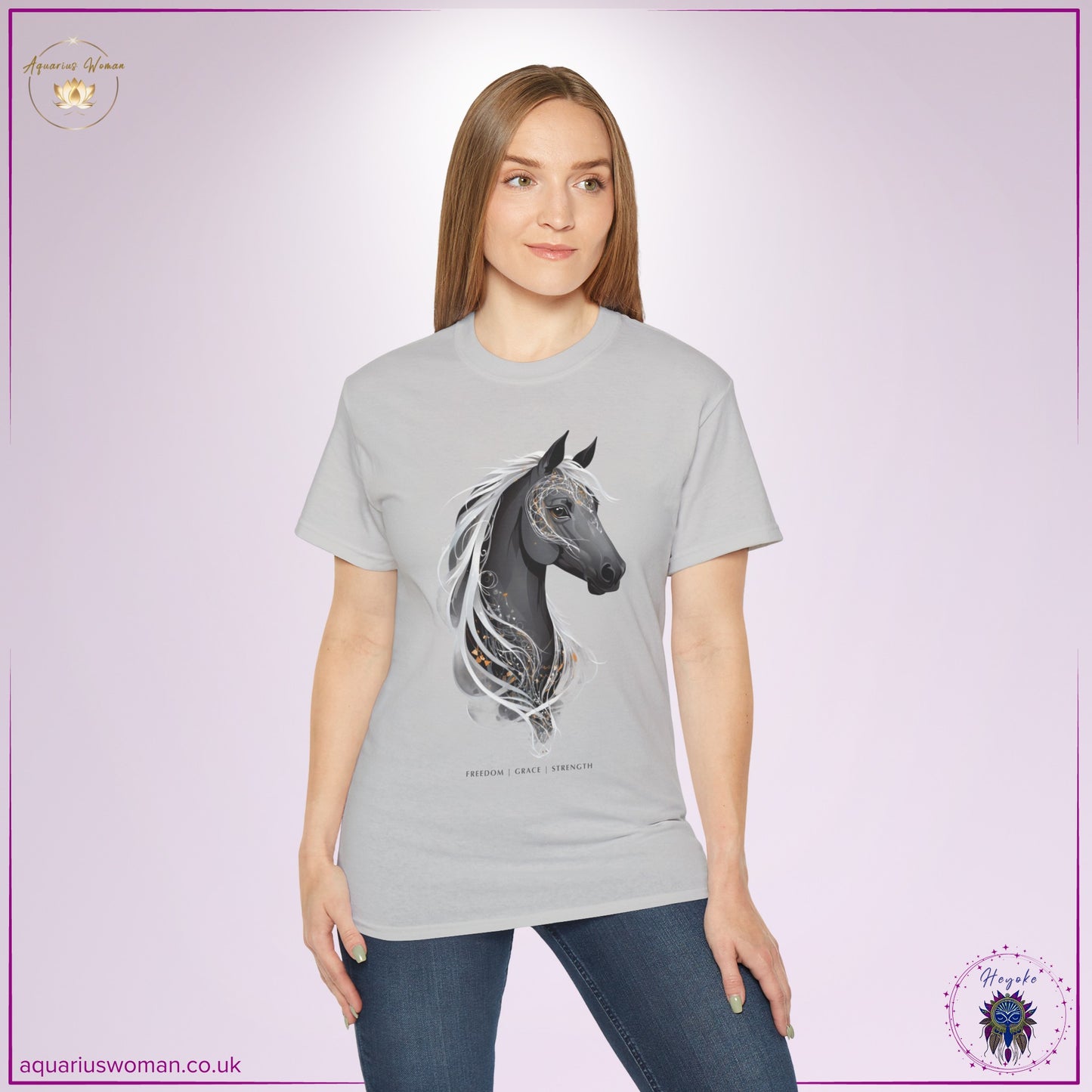 Grey Horse Spirit Animal Tee – Embrace Freedom, Grace & Strength