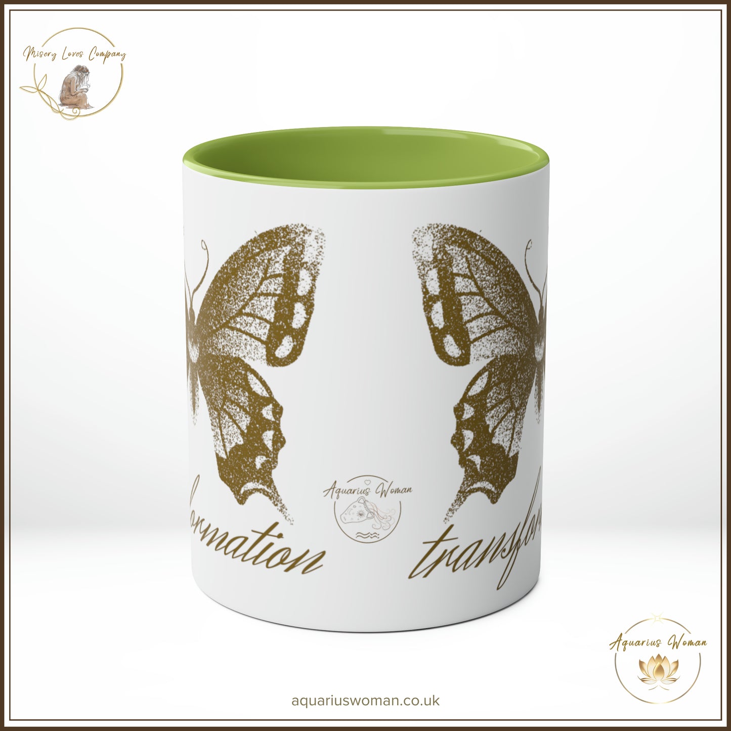 Aquarius Woman - Misery Loves Company - Transformation Mug - Green - Center View