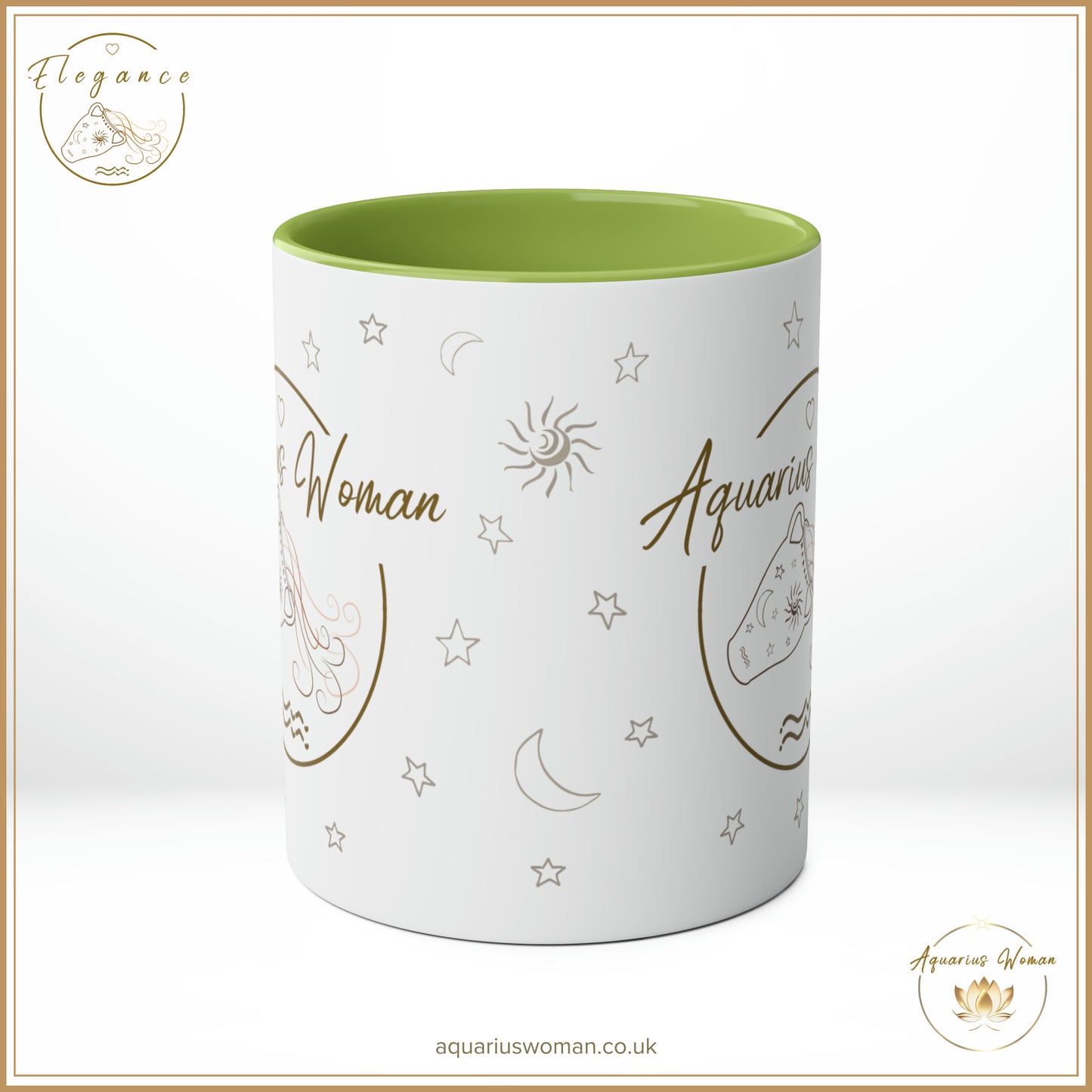 Aquarius Woman - Original Logo Mug - Green - Center