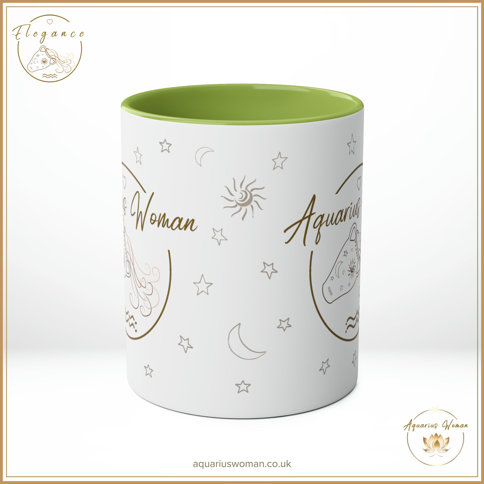 Aquarius Woman - Original Logo Mug - Green - Center