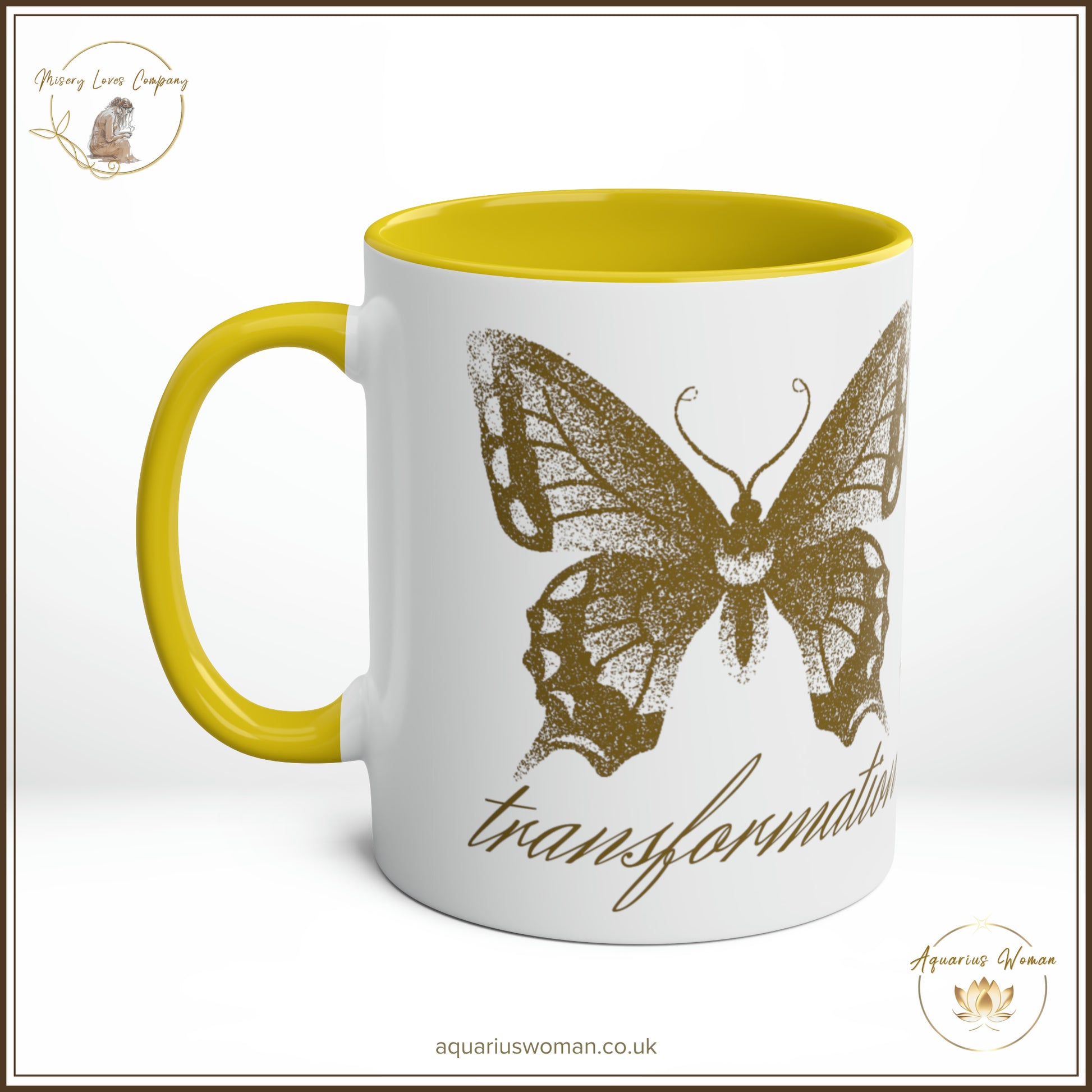 Aquarius Woman - Misery Loves Company - Transformation Mug - Yellow - Right View