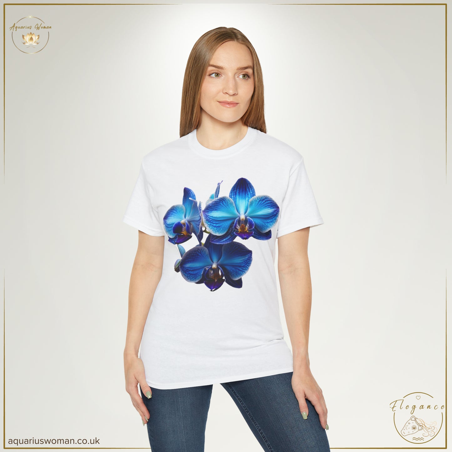 Orchid Tranquillity Tee – Blue Orchid Elegance for the Modern Woman