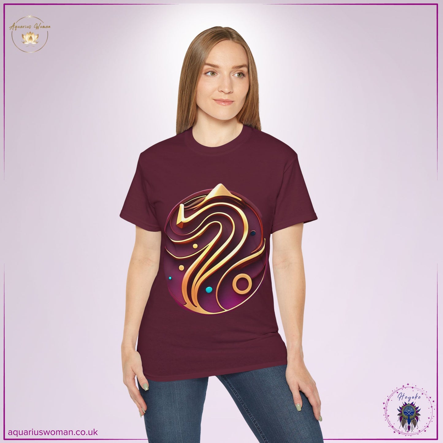Celestial Flow Zodiac Tee | Abstract Aquarius Energy