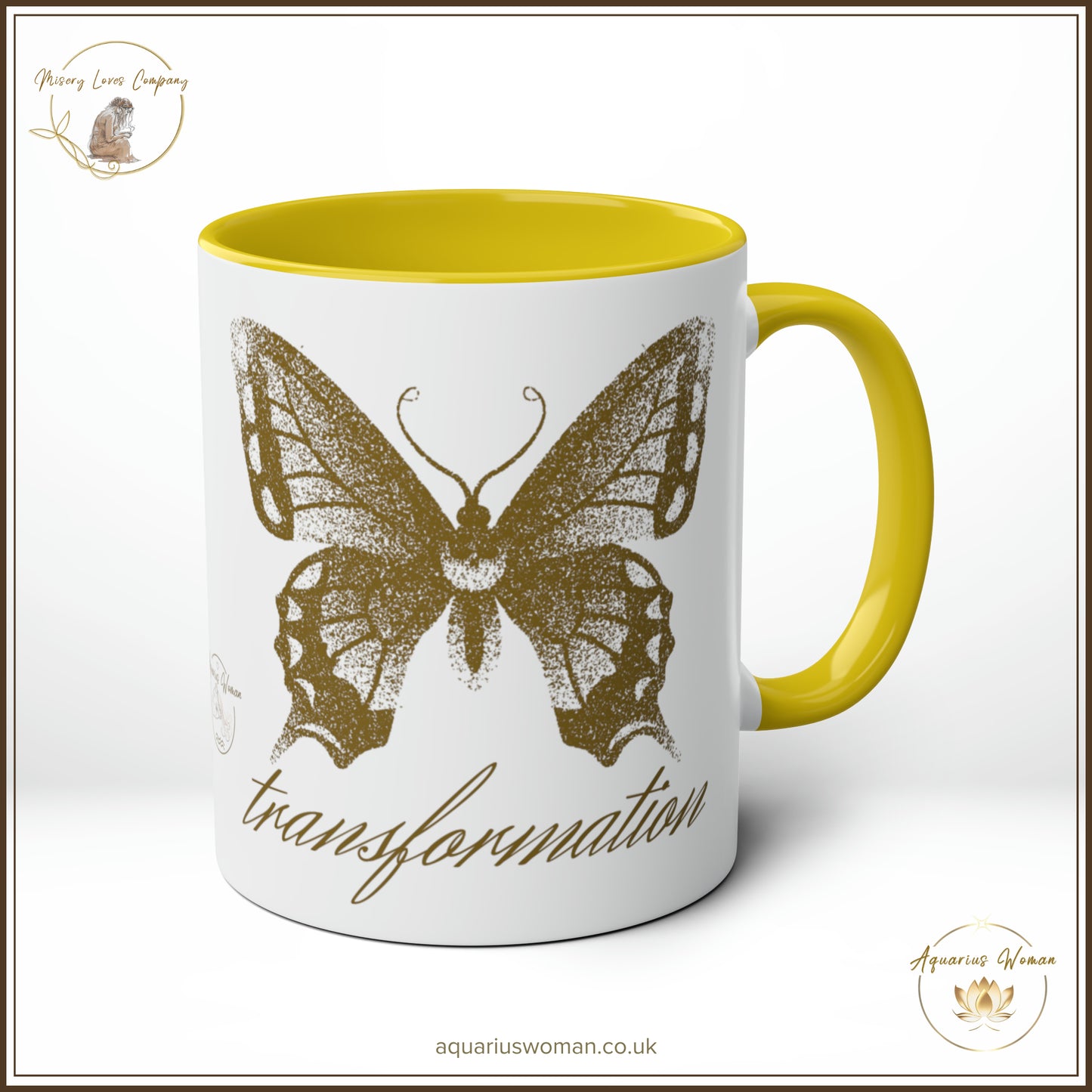 Aquarius Woman - Misery Loves Company - Transformation Mug - Yellow - Left View