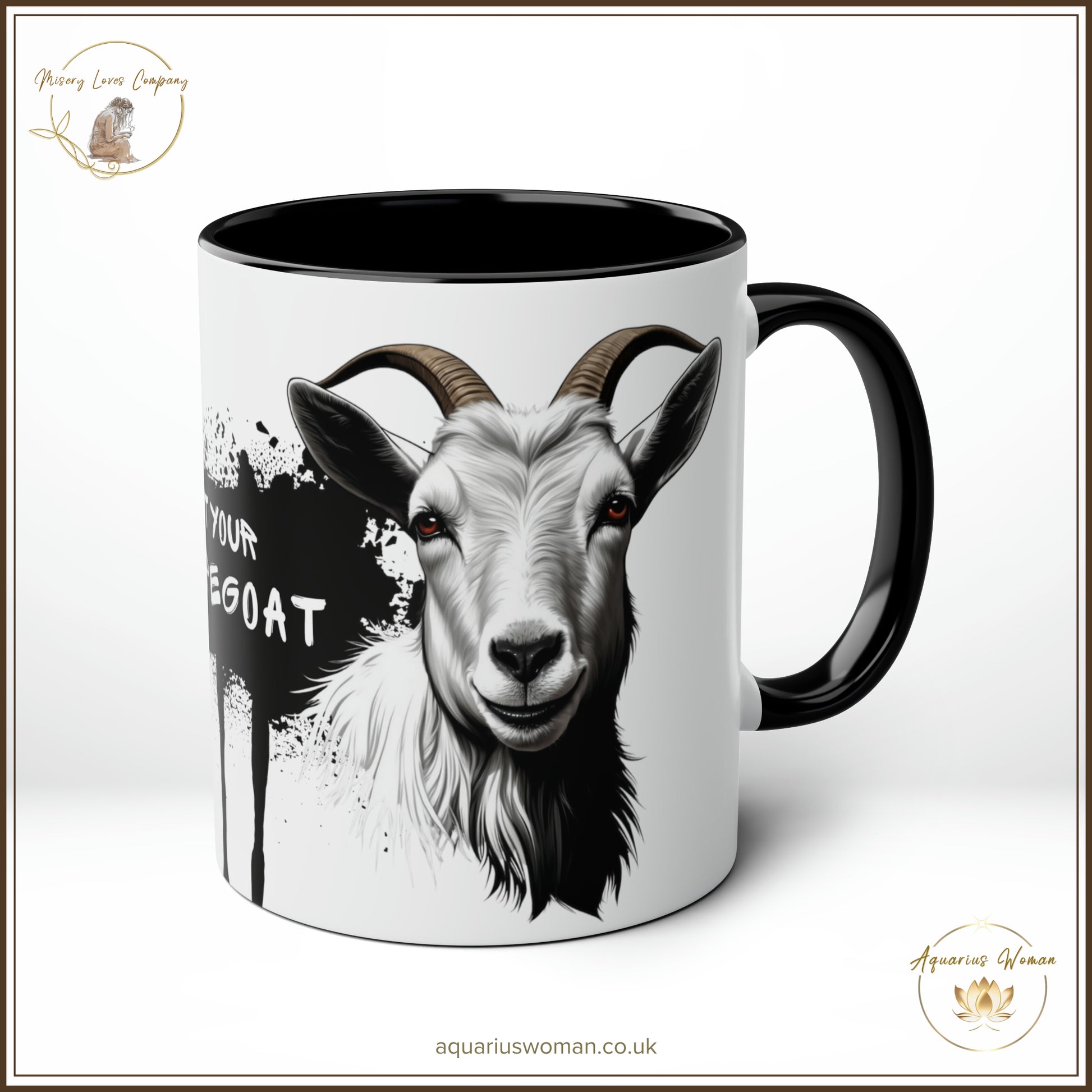 Aquarius Woman's "Not Your Scapegoat" Two Tone Coffee Mug - Right Side