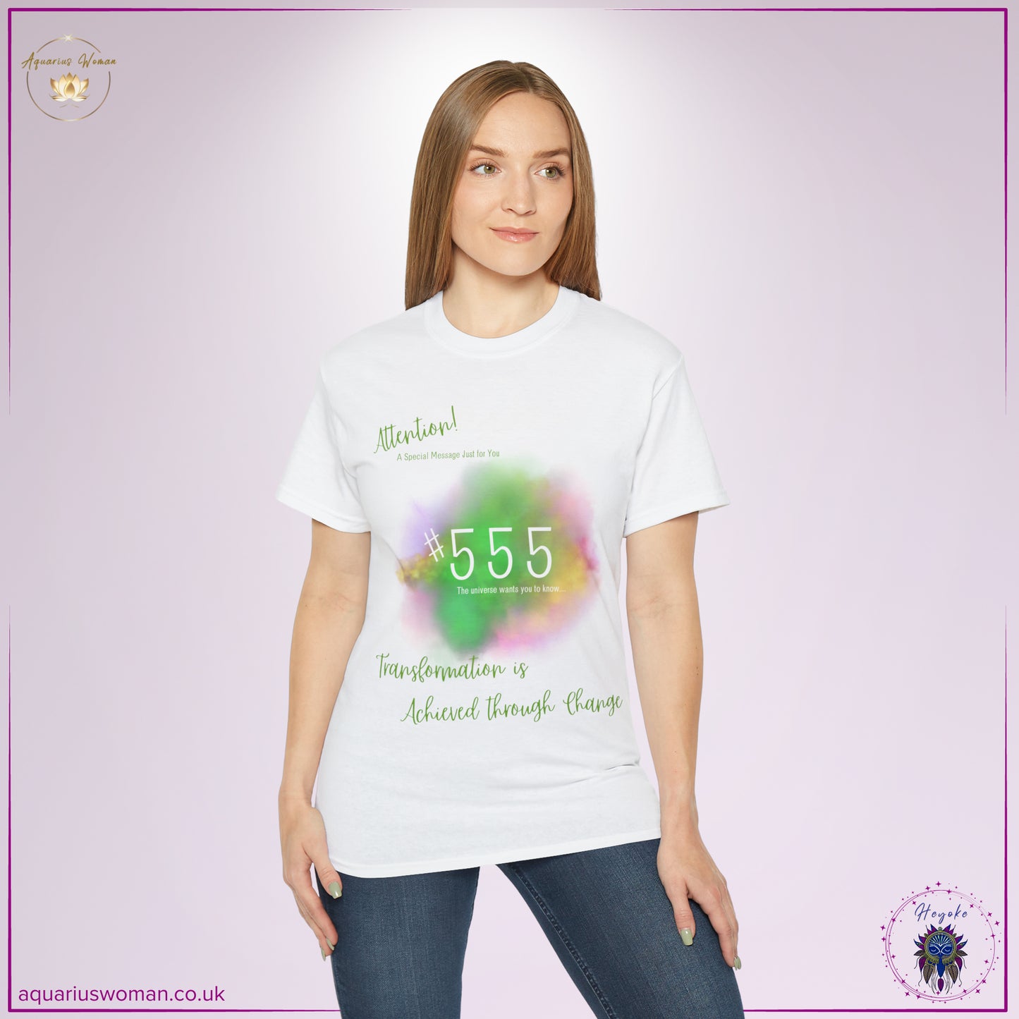 Synchronicity #555 Tee from the Heyoke Collection by Aquarius Woman - Woman _ White _ t-shirt
