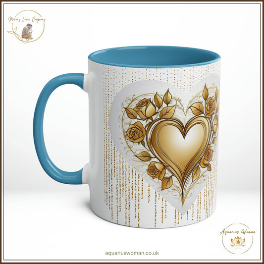 Golden Heart and Thorned Roses Mug | Misery Loves Company