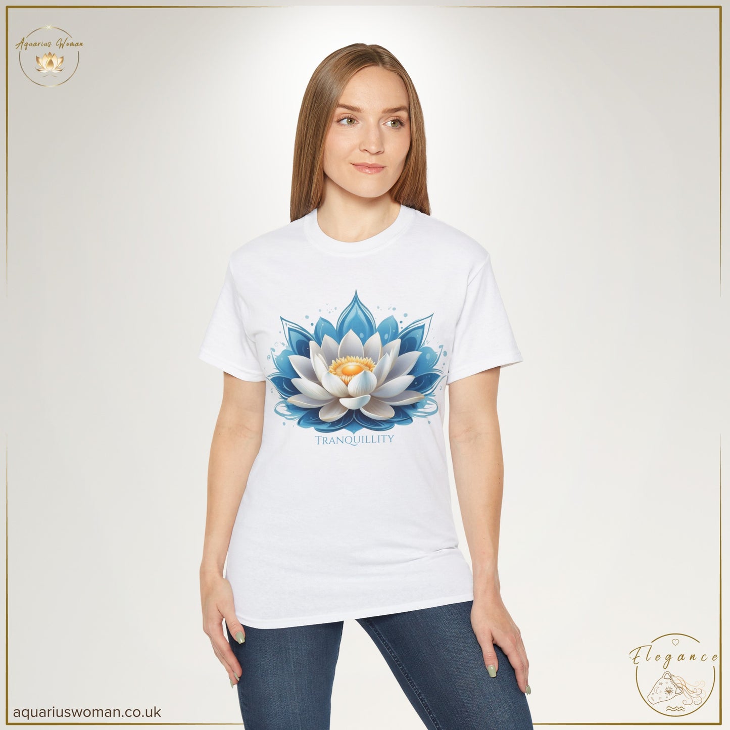 Tranquillity Lotus Tee – Elegance Collection by Aquarius Woman