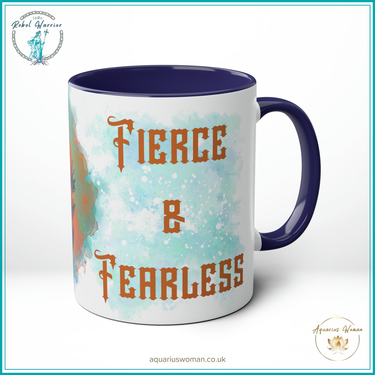 Aquarius Woman Rebel Warrior "Fierce and Fearless" Mug – Bold Lion Design