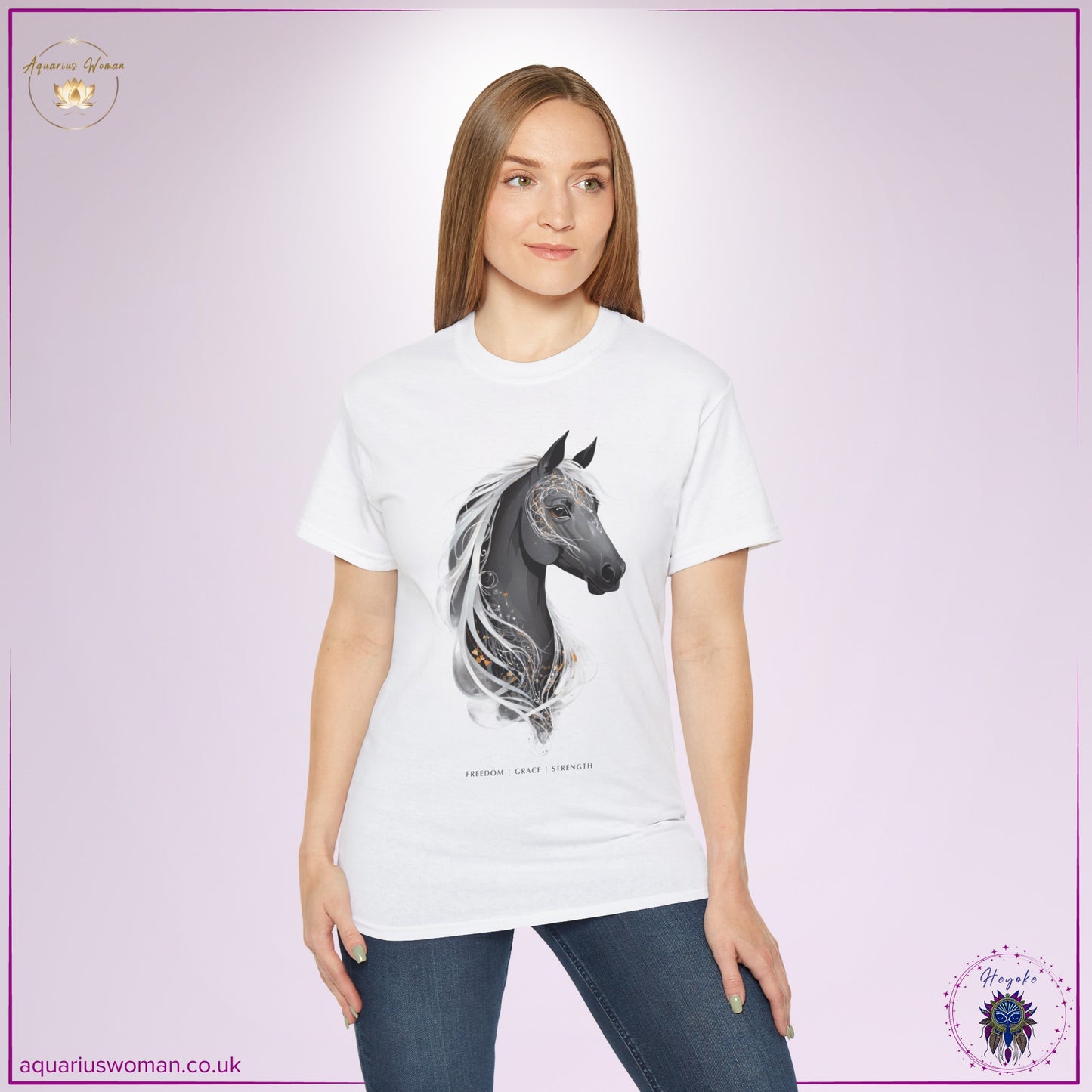 Grey Horse Spirit Animal Tee – Embrace Freedom, Grace & Strength
