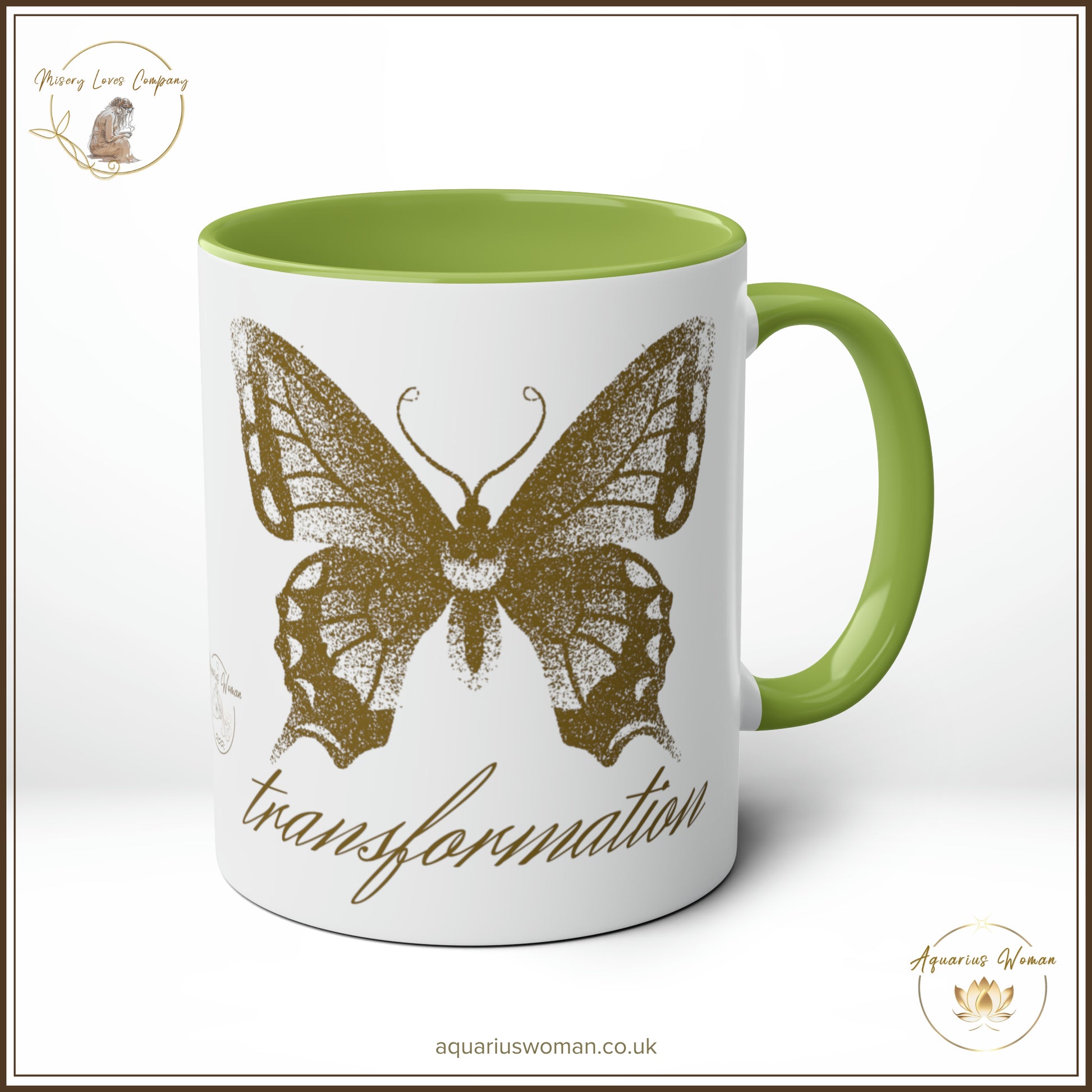 Aquarius Woman - Misery Loves Company - Transformation Mug - Green - Left View