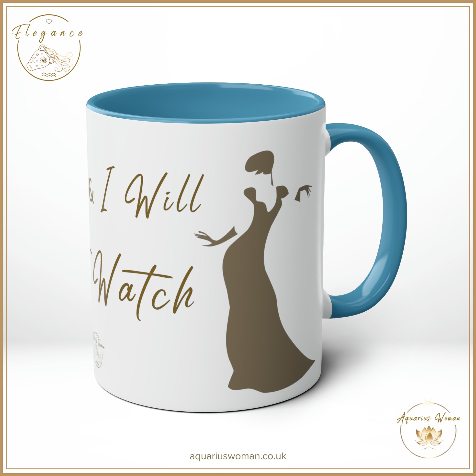 Aquarius Woman - Elegance - I Can and I Will - Just Watch Mug - Dancing Woman - Blue - Left View