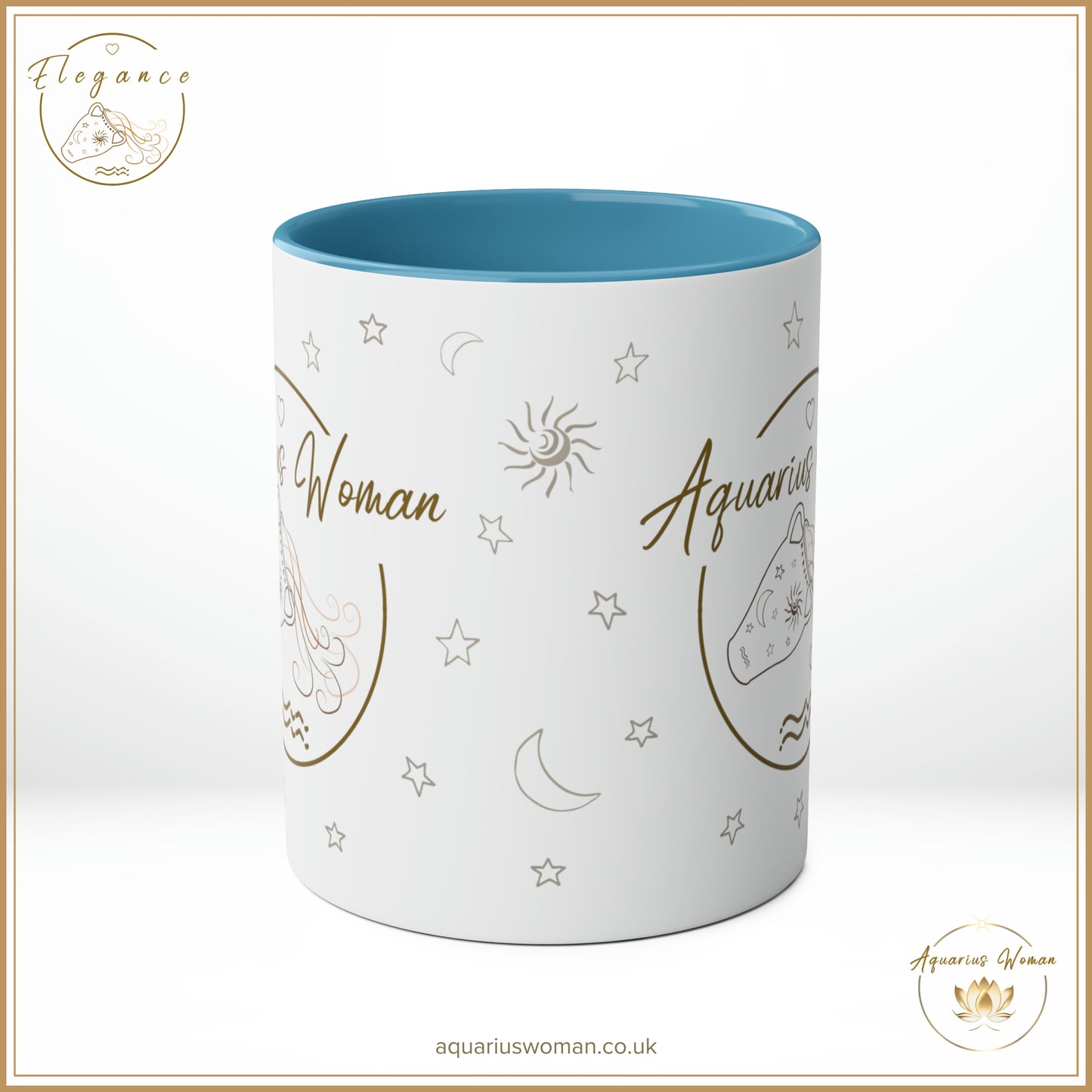 Aquarius Woman - Original Logo Mug - Blue - Center