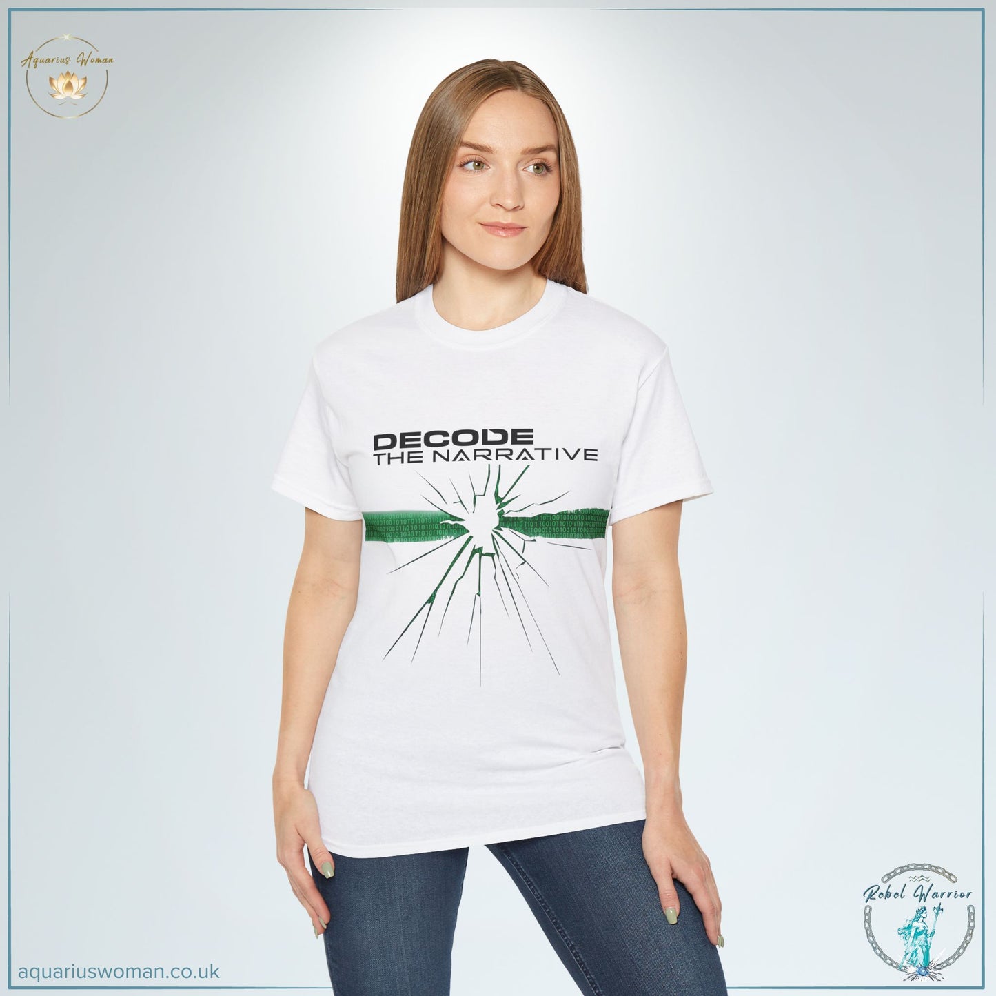 "Decode the Narrative" Cracked Code T-Shirt | Rebel Warrior Collection