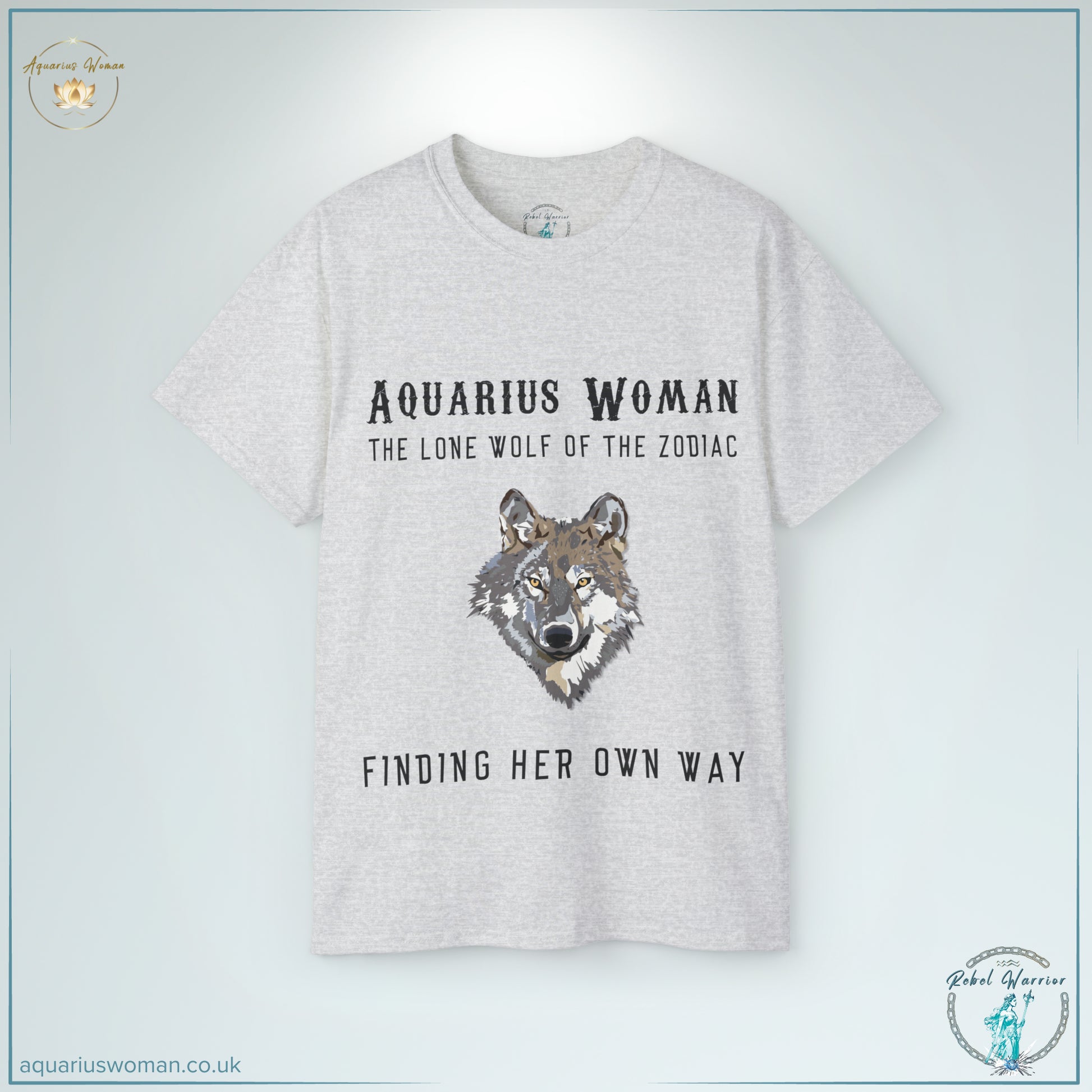 The Aquarius ‘Lone Wolf of the Zodiac’ Tee in Ash is designed for the rebels, the truth-seekers, and those who walk alone with confidence. Featuring a bold wolf design, this tee is a statement of strength, authenticity, and unapologetic individuality.