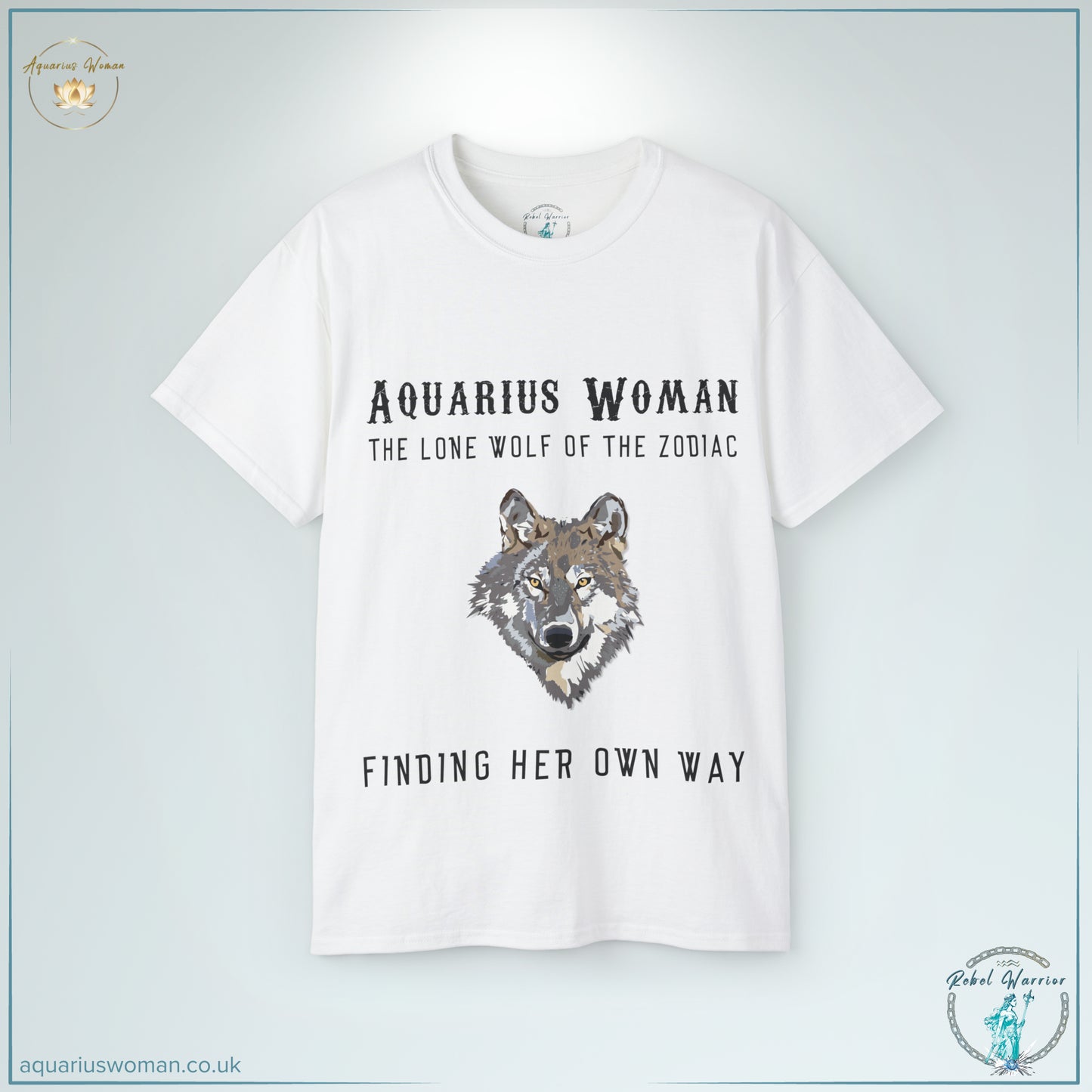The Aquarius ‘Lone Wolf of the Zodiac’ Tee in White symbolises independence, resilience, and the untamed spirit of Aquarius. Featuring a striking wolf design with bold typography, this tee represents self-sovereignty and inner strength.