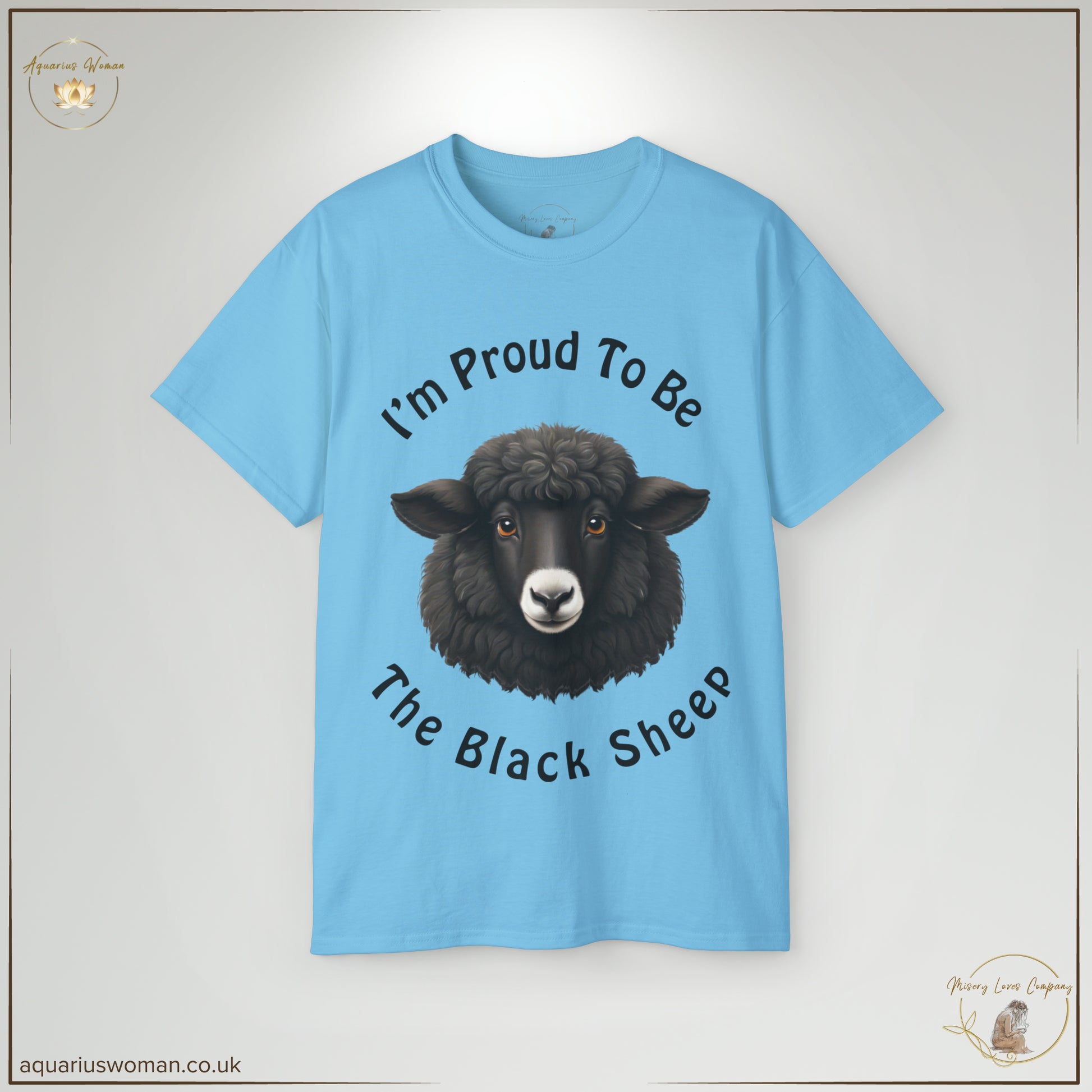 The Black Sheep Pride Tee in Sky Blue is an unapologetic symbol of self-acceptance and personal empowerment. Featuring a bold black sheep design, this tee celebrates those who refuse to be silenced or defined by others.