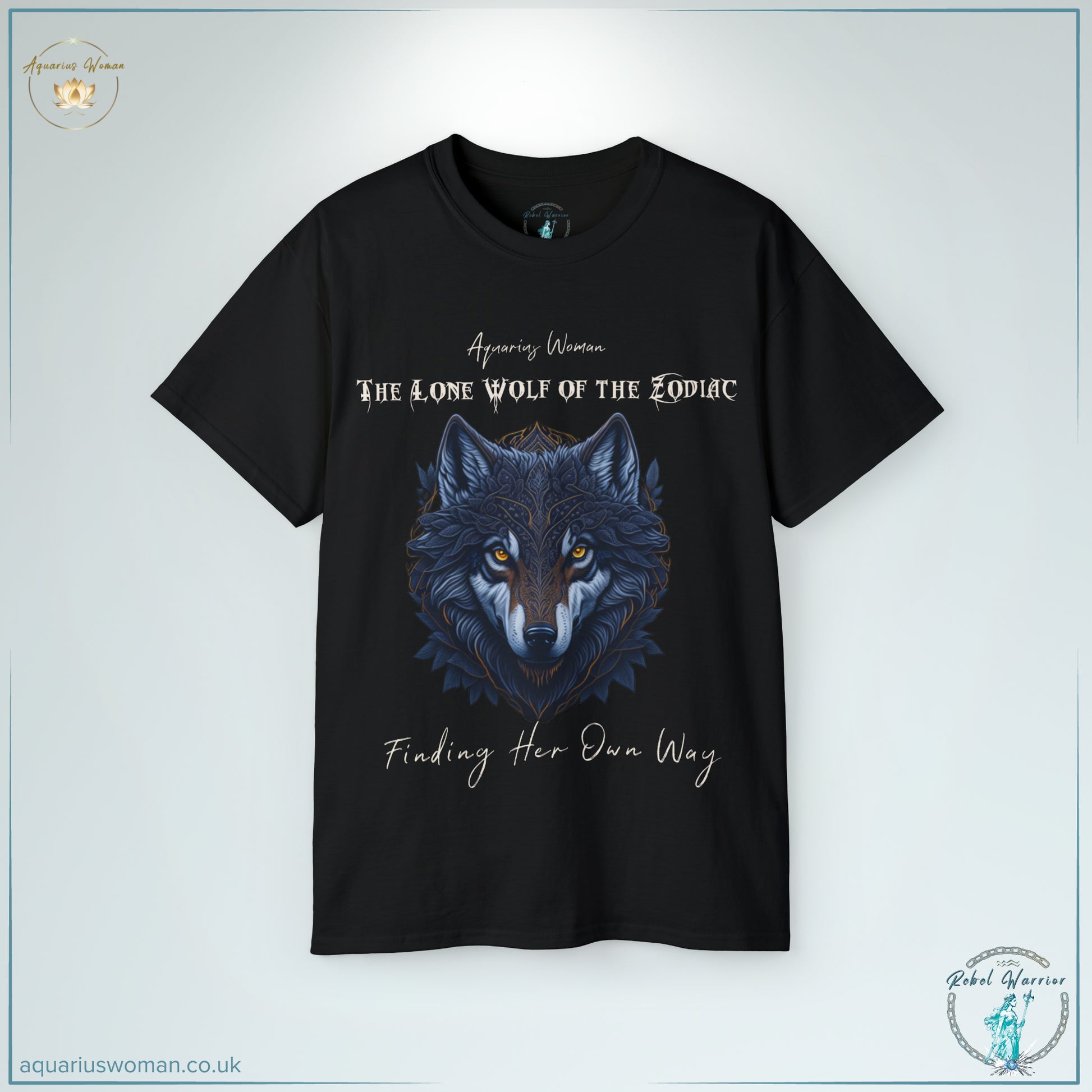 The 'Lone Wolf of the Zodiac' Tee in black is a powerful statement piece for fearless, independent souls. Showcasing an intricately illustrated wolf with deep symbolism, this design celebrates intuition, intellect, and the defiant spirit of Aquarius women who lead their own way.