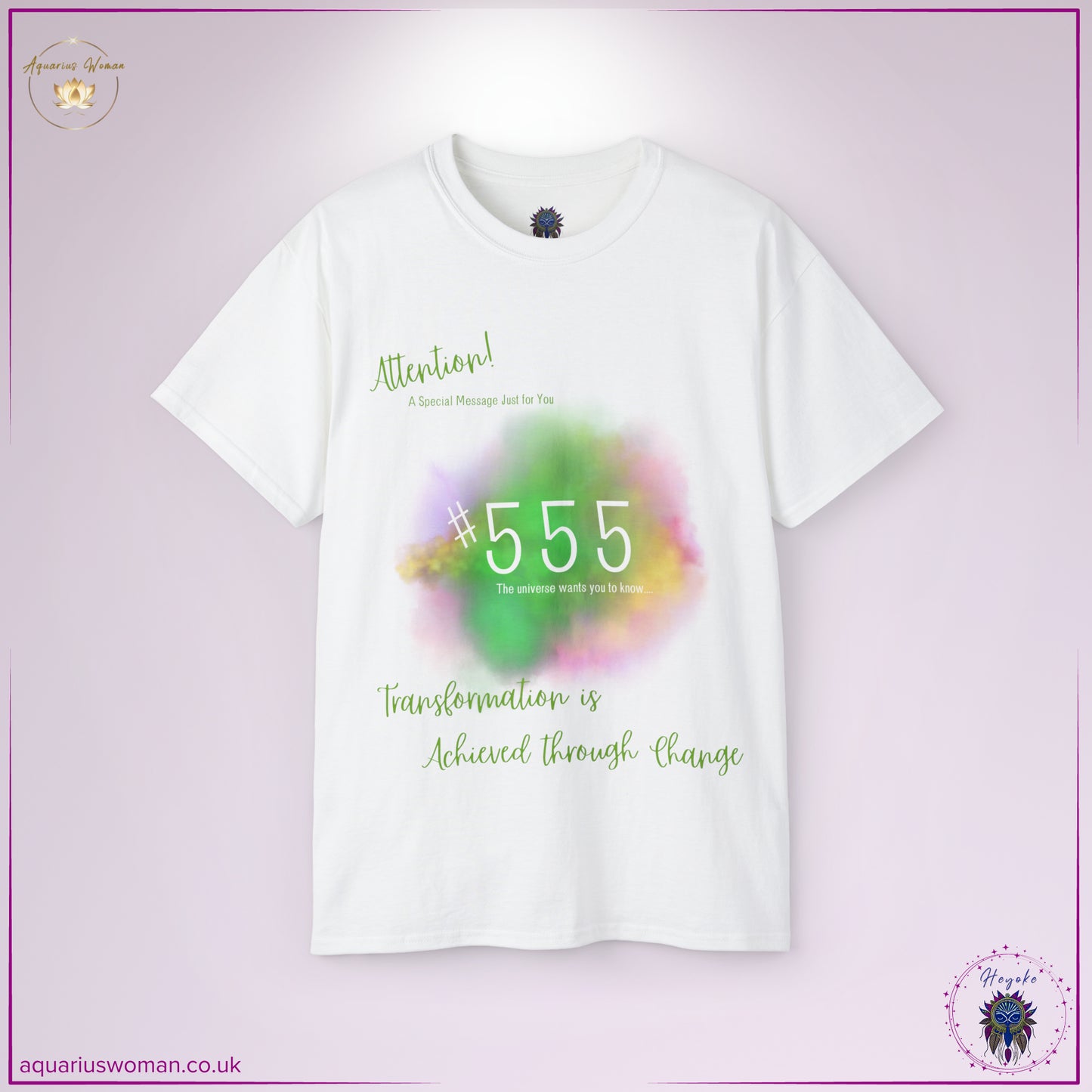 The 'Synchronicity #555' Tee in White is a symbol of transformation, change, and new opportunities. Featuring the angel number 555 in a cosmic-inspired design, this tee serves as a reminder that personal growth and evolution come from embracing life’s shifts. A perfect choice for those ready to step into the unknown with confidence.