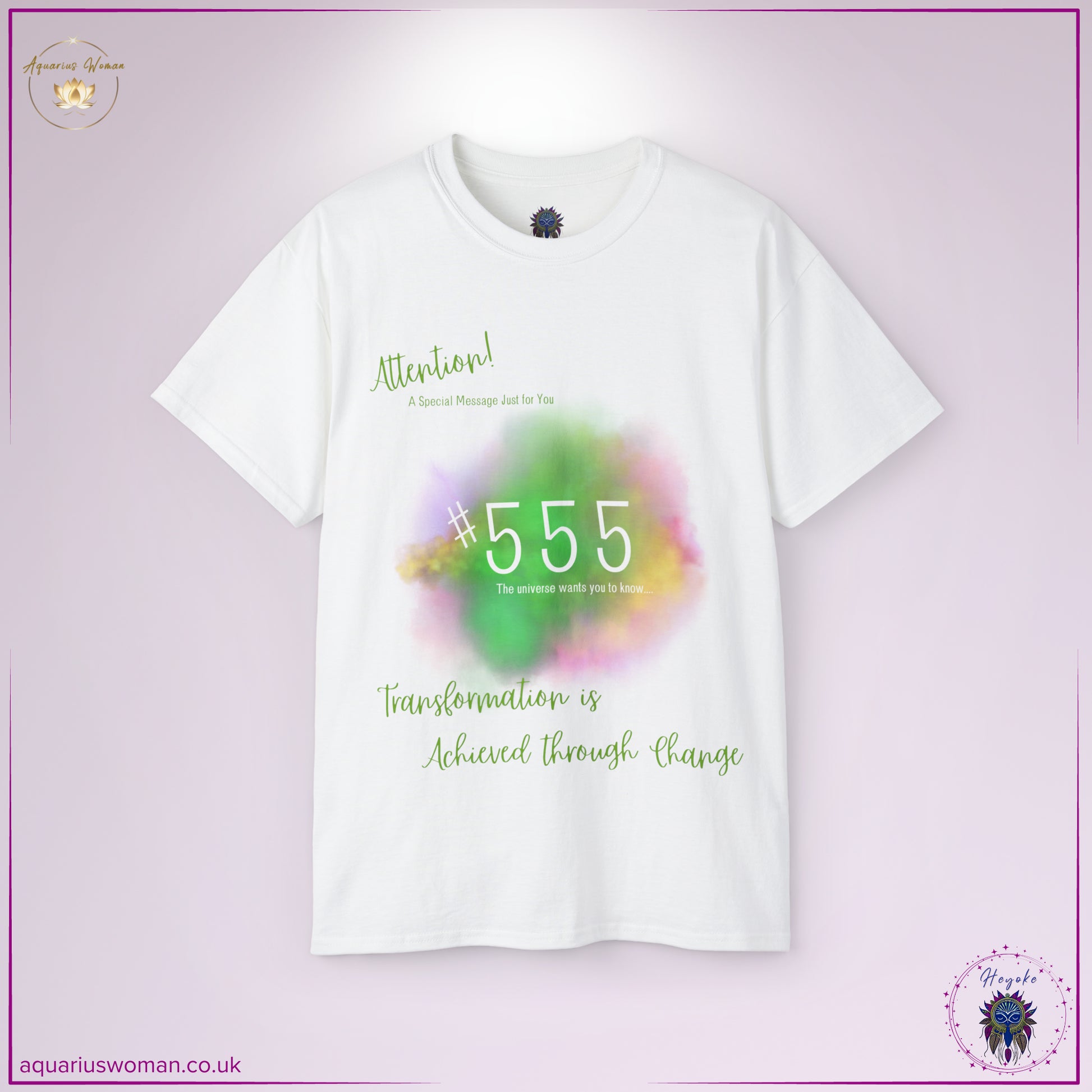 The 'Synchronicity #555' Tee in White is a symbol of transformation, change, and new opportunities. Featuring the angel number 555 in a cosmic-inspired design, this tee serves as a reminder that personal growth and evolution come from embracing life’s shifts. A perfect choice for those ready to step into the unknown with confidence.