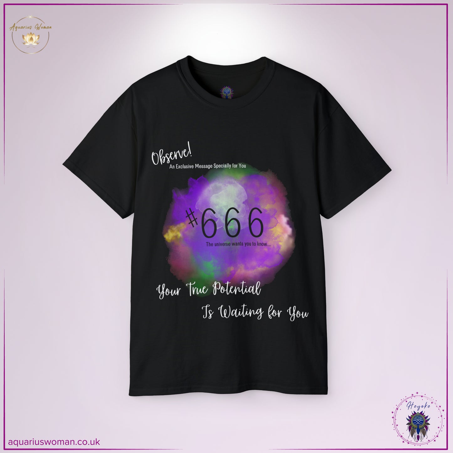 The 'Synchronicity #666' Tee in Black represents spiritual alignment, deep reflection, and personal empowerment. Showcasing angel number 666 with a vibrant cosmic aura, this design encourages self-awareness and growth. A perfect choice for numerology enthusiasts, self-improvement advocates, and those ready to step into their power.