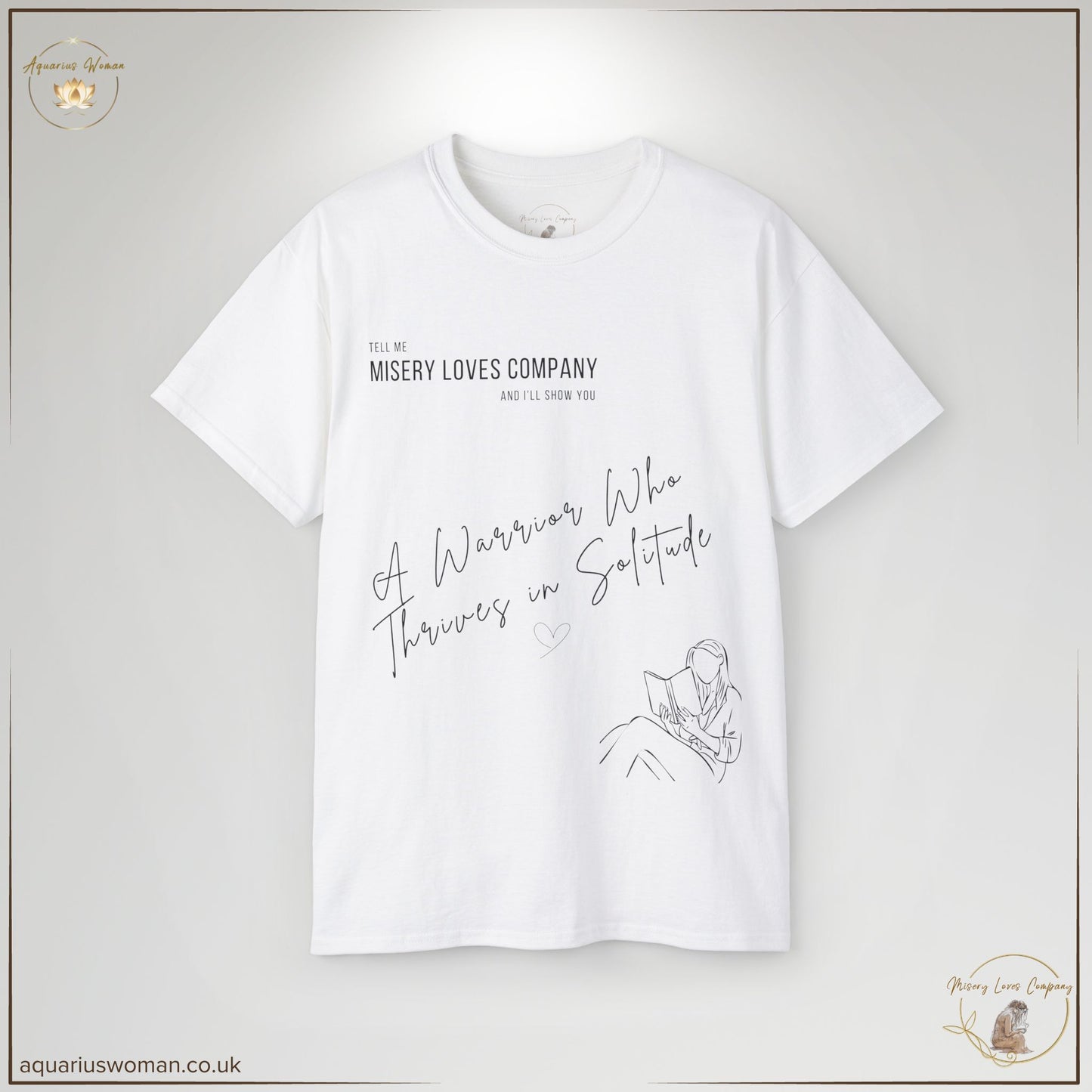 The Warrior of Solitude Tee in White embodies quiet strength and self-discovery. With elegant line art depicting a woman reading, this design represents growth, wisdom, and the empowerment found in solitude. A perfect statement piece for those who thrive in their own company.